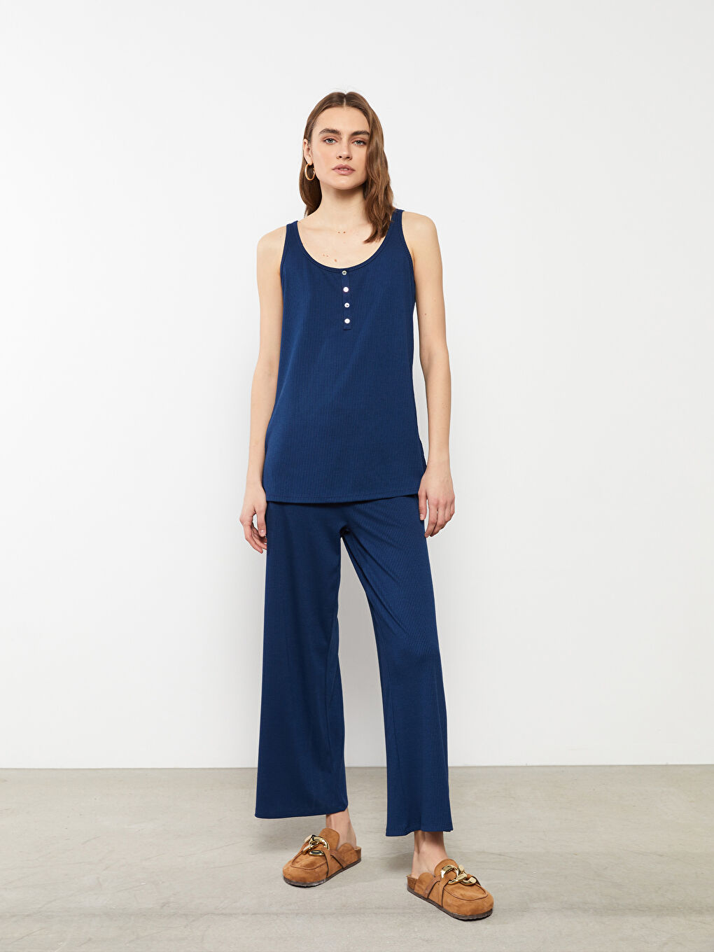 Female U-Neck Plain Singlet -S2FV81Z8-JC7