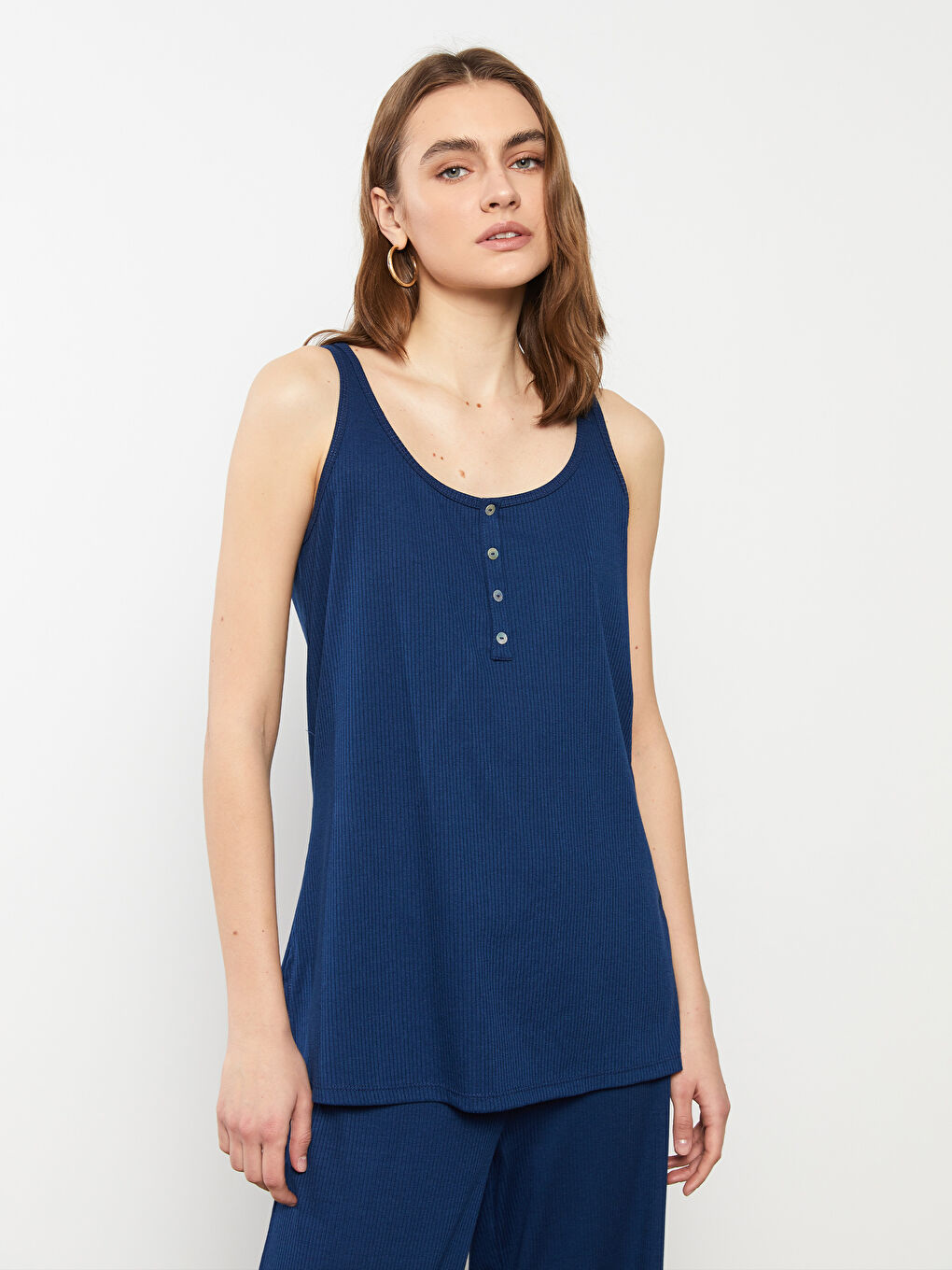 Female U-Neck Plain Singlet -S2FV81Z8-JC7