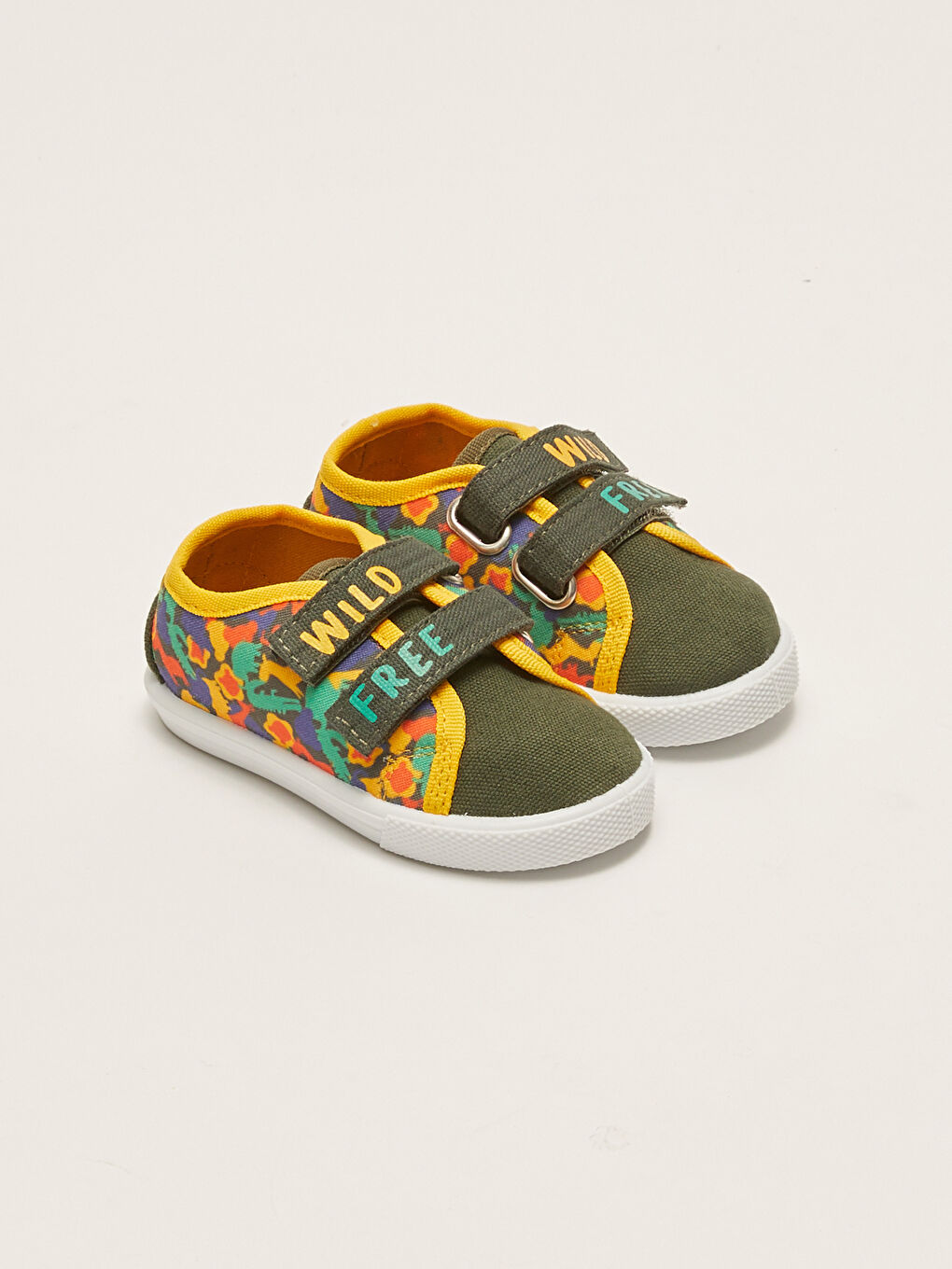 Haki Pamuk Astarlı Baskılı Erkek Bebek Spor Ayakkabı