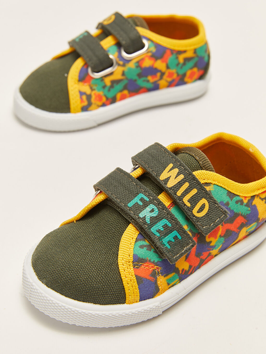 Haki Pamuk Astarlı Baskılı Erkek Bebek Spor Ayakkabı-2