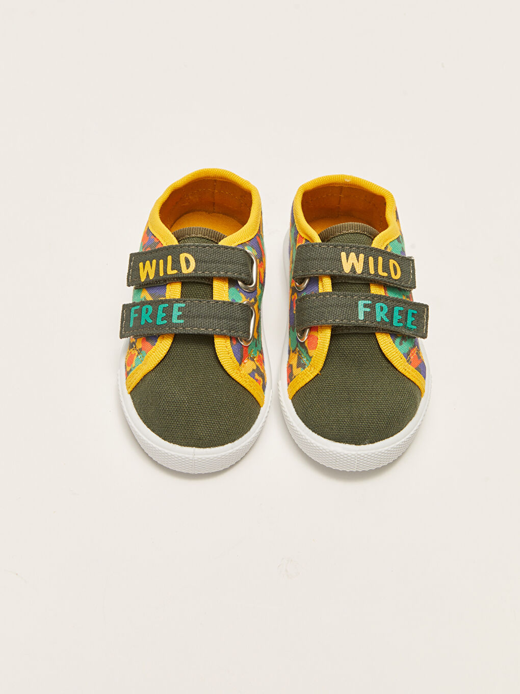 Haki Pamuk Astarlı Baskılı Erkek Bebek Spor Ayakkabı-5