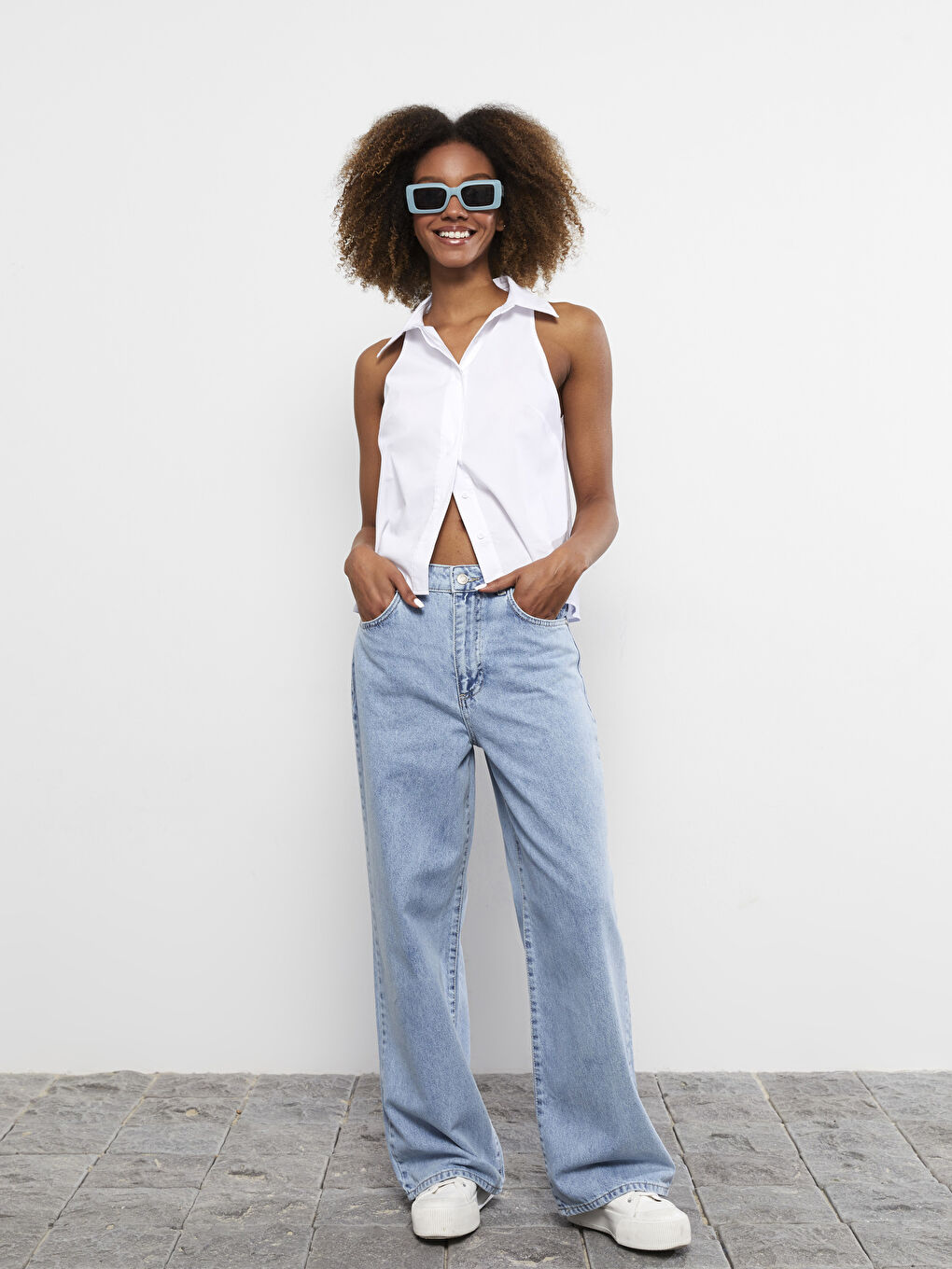 LCW Jeans Women's High Waist Wideleg Straight Rodeo Jeans -S2FY13Z8-311