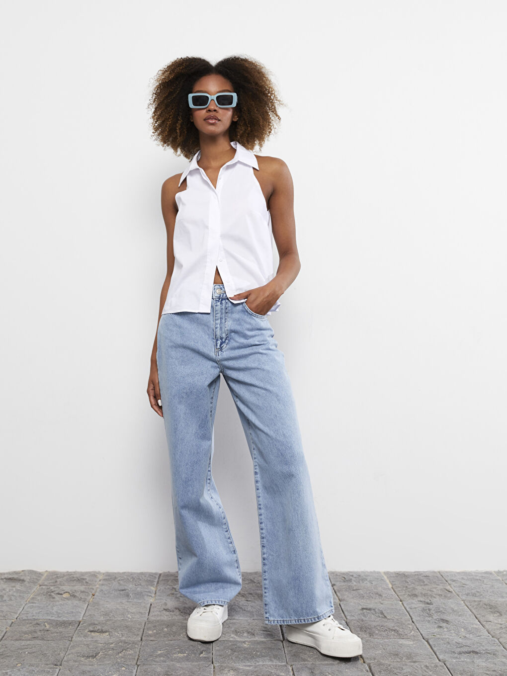 LCW Jeans Women's High Waist Wideleg Straight Rodeo Jeans -S2FY13Z8-311