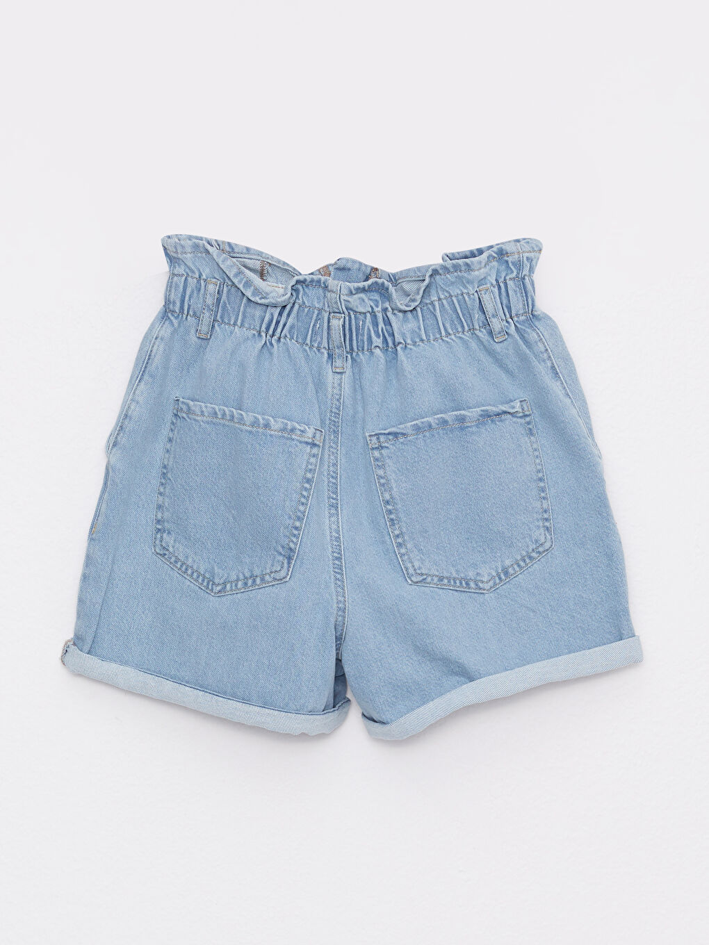 Elastic Waist Slouchy Pocket Detailed Women's Rodeo Jean Shorts-7