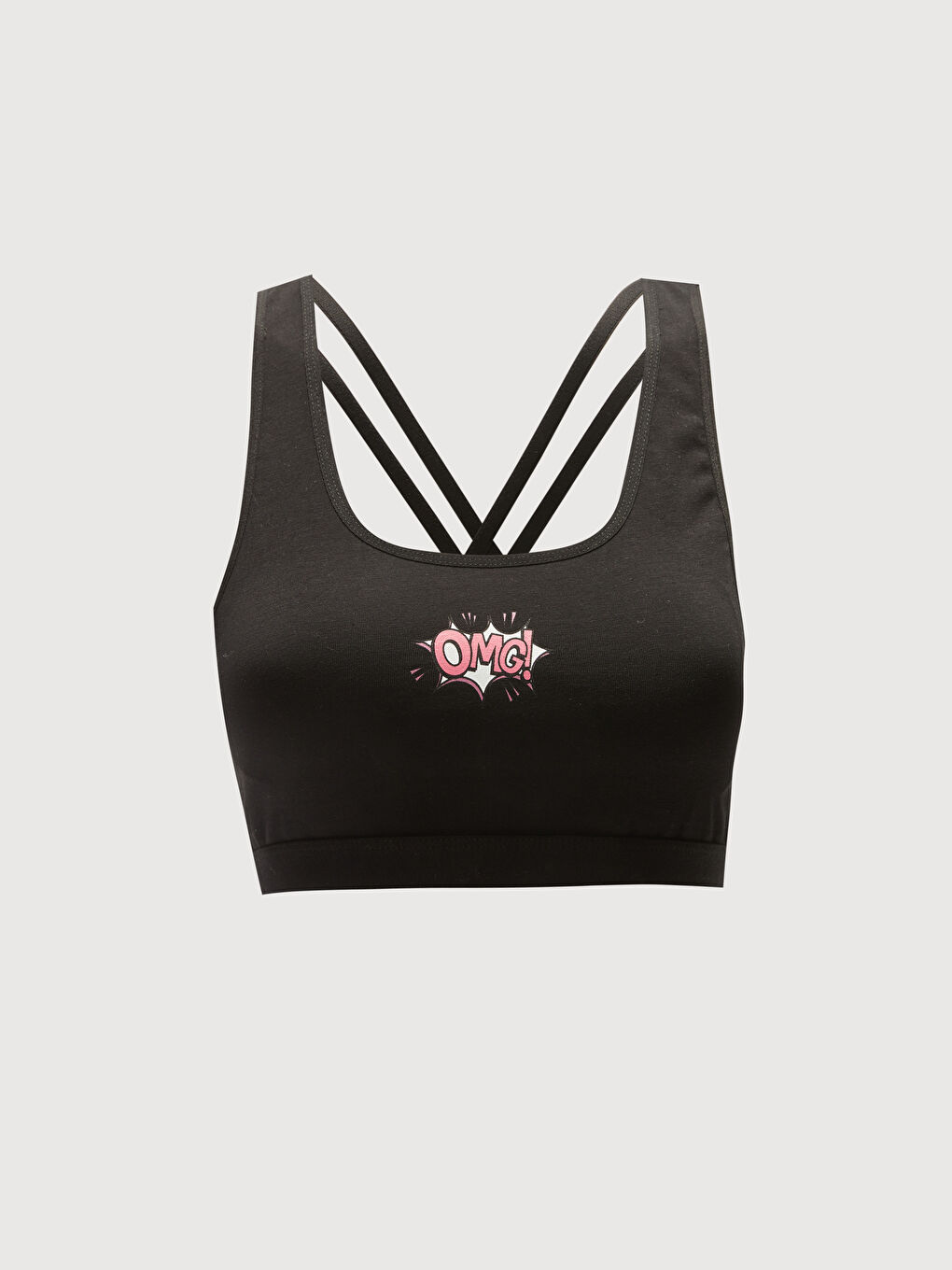 Siyah Balensiz Baskılı Büstiyer