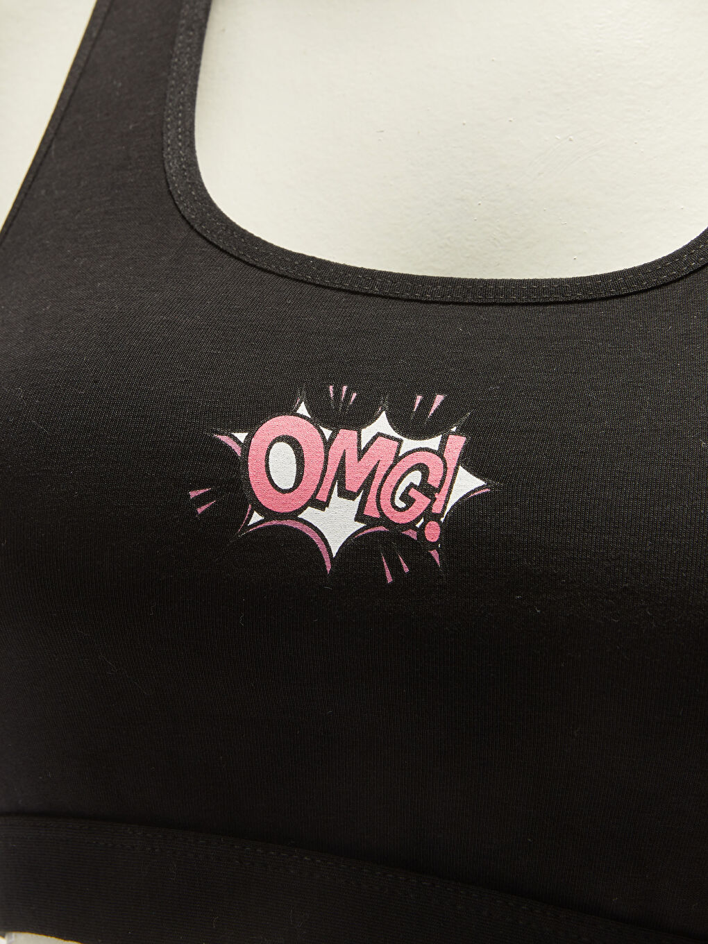 Siyah Balensiz Baskılı Büstiyer-2