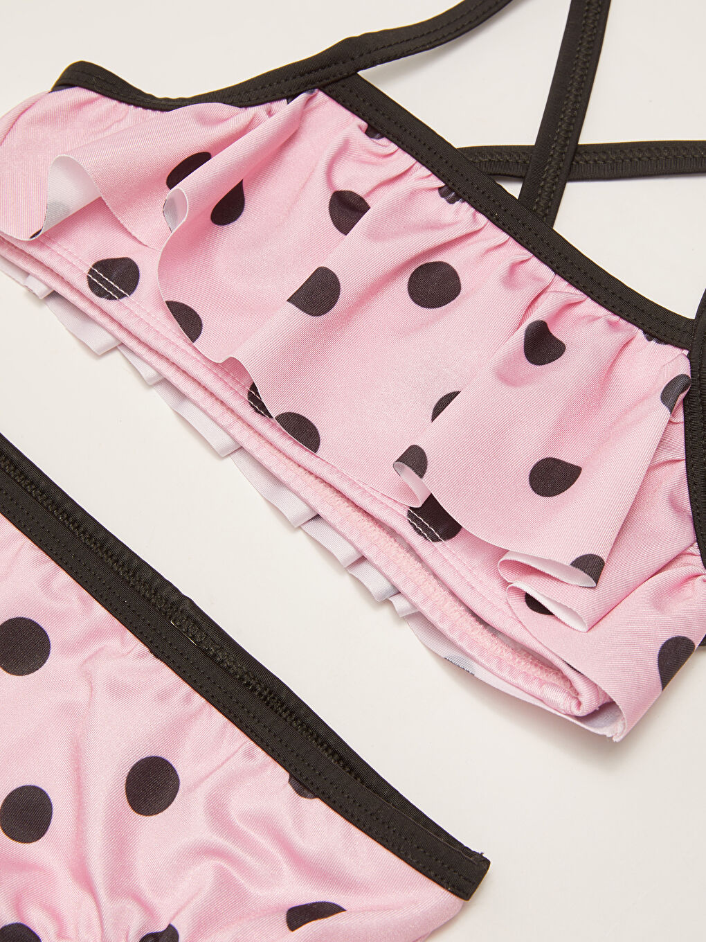 Pembe Esnek Kumaştan Kız Bebek Bikini Takımı-2