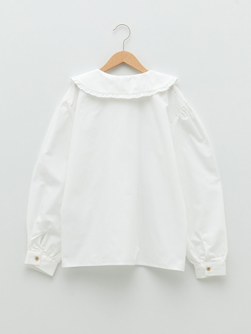 Bebe Collar Basic Long Sleeve Poplin Girl Shirt-1