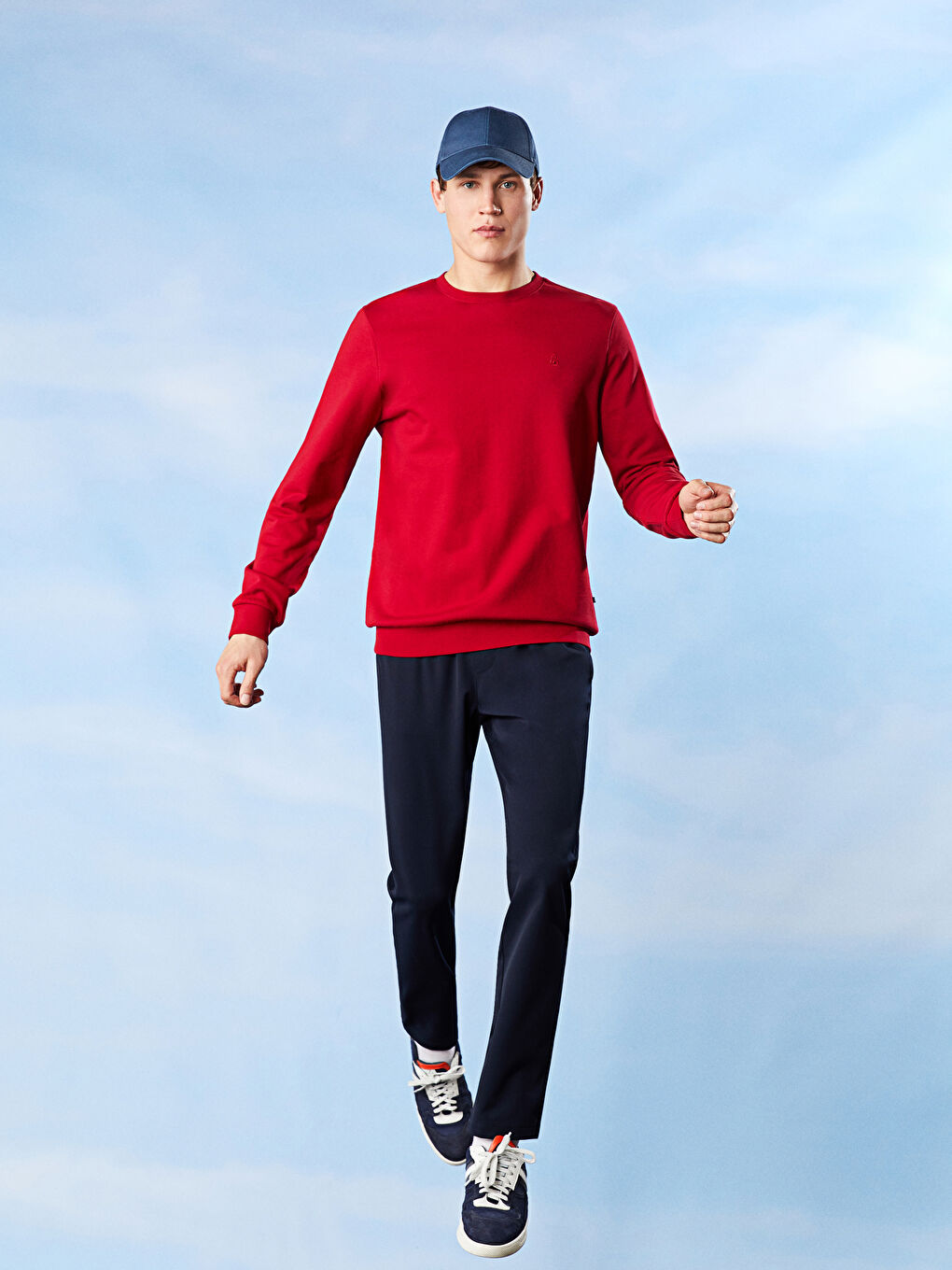 SOUTHBLUE Kirmizi Bisiklet Yaka Uzun Kollu Erkek Sweatshirt