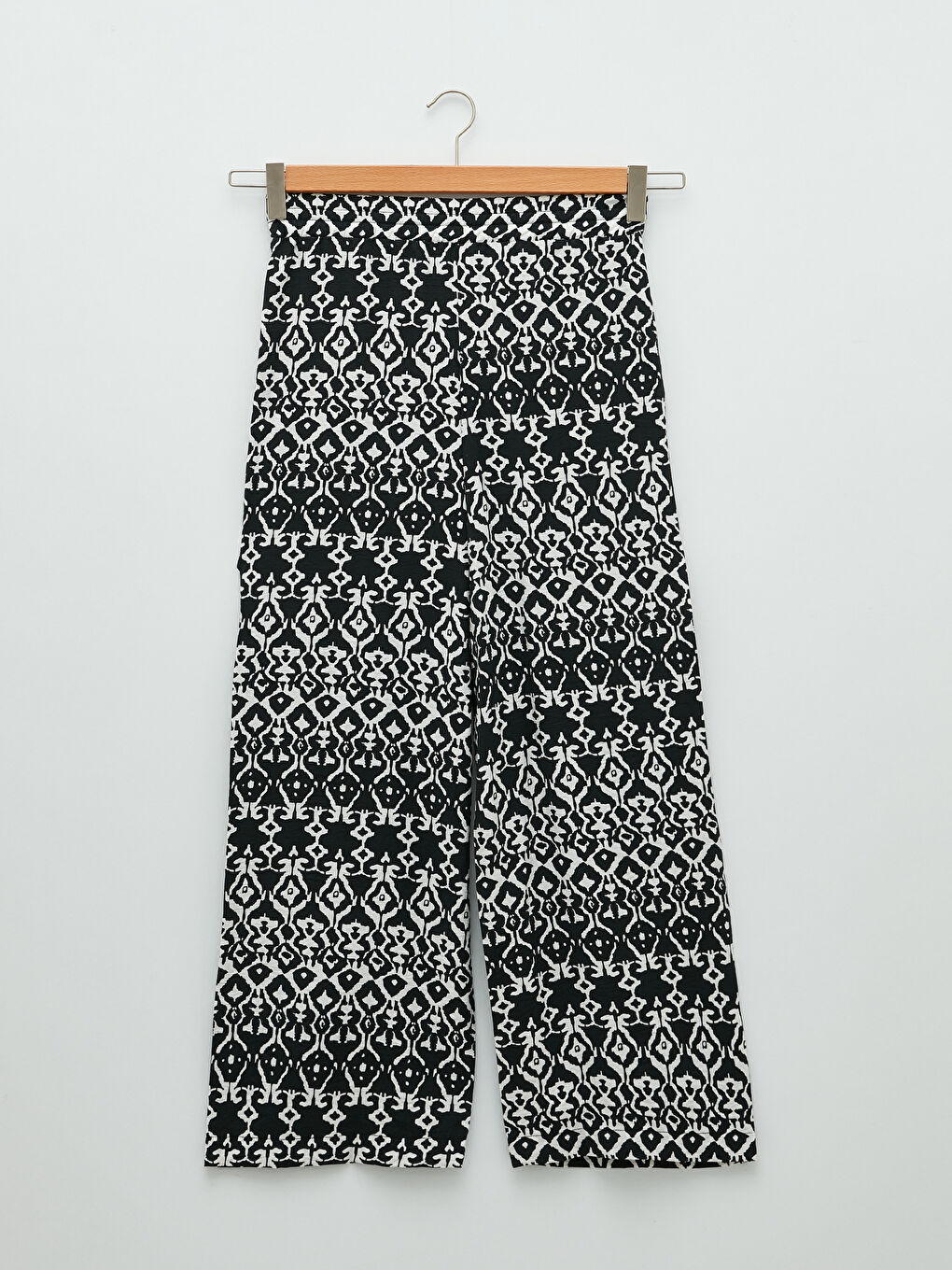 Elastic Waist Comfortable Pattern Patterned Pocket Detailed Women's Trousers-11