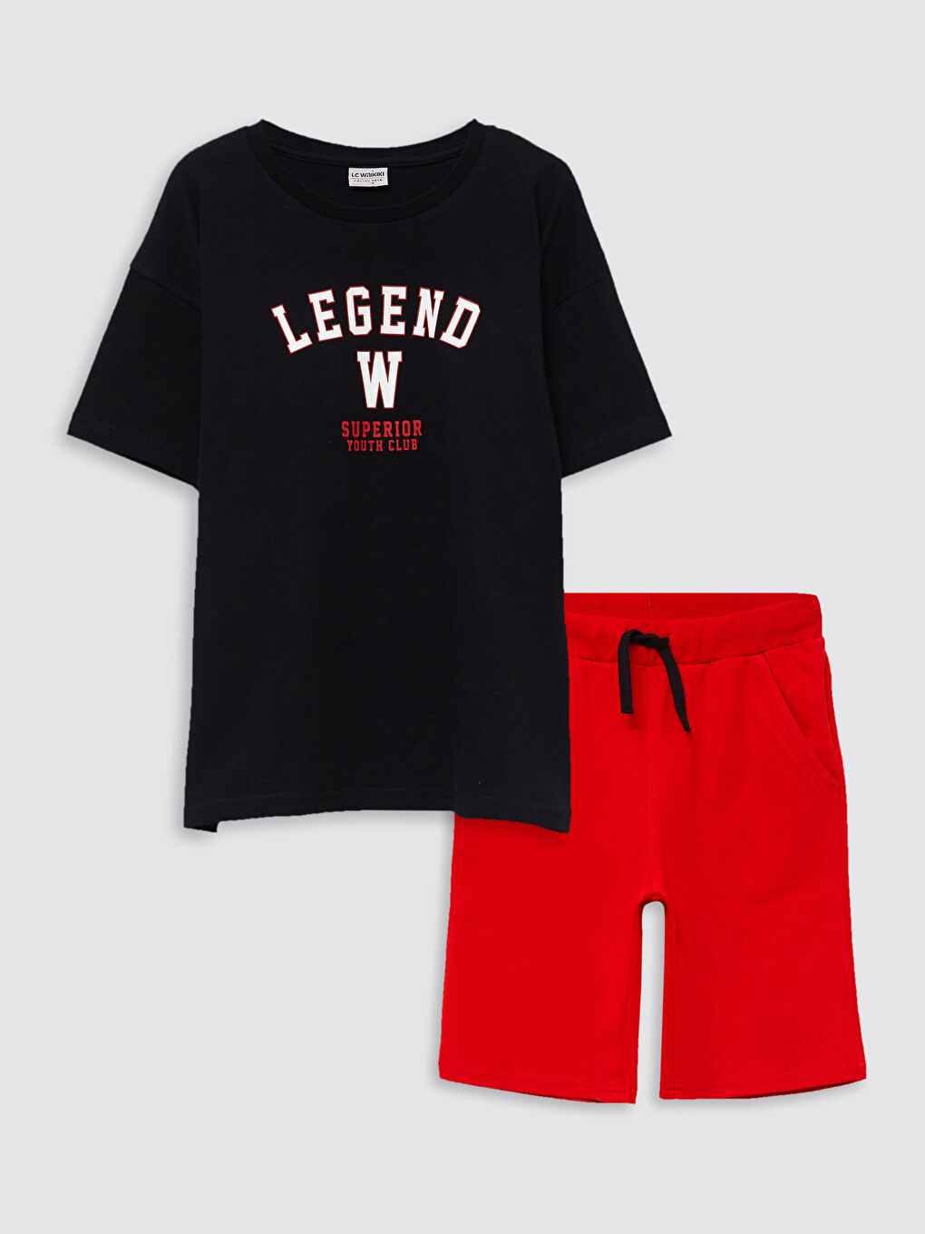 Crew Neck Printed Short Sleeve Boy T-Shirt & Bermuda