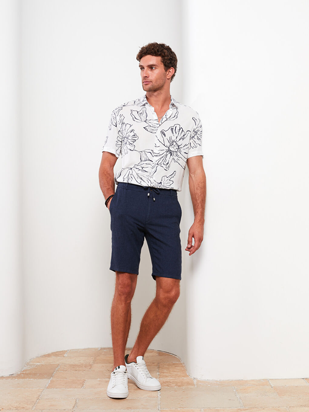 Slim Fit Binding Detail Men's Shorts -S2FY87Z8-RFH