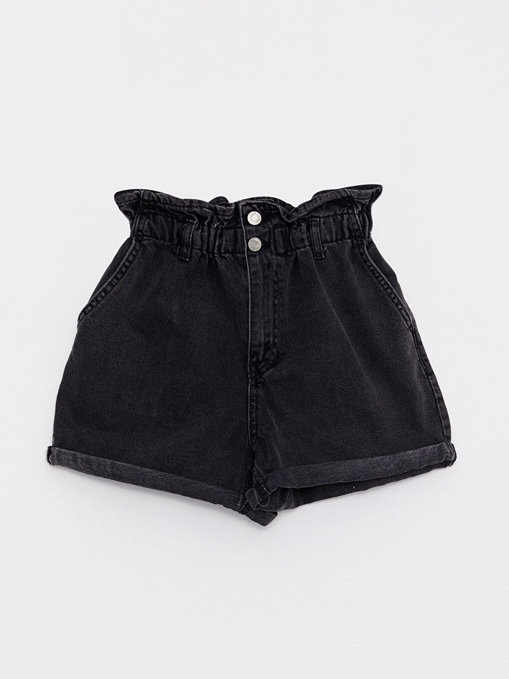 Elastic Waist Slouchy Pocket Detailed Women's Rodeo Jean Shorts-6