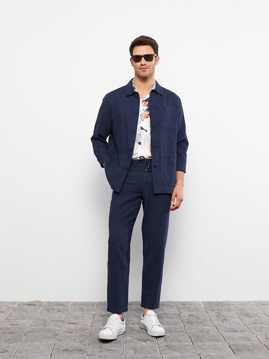 Lacivert Standart Kalıp Erkek Pantolon-1