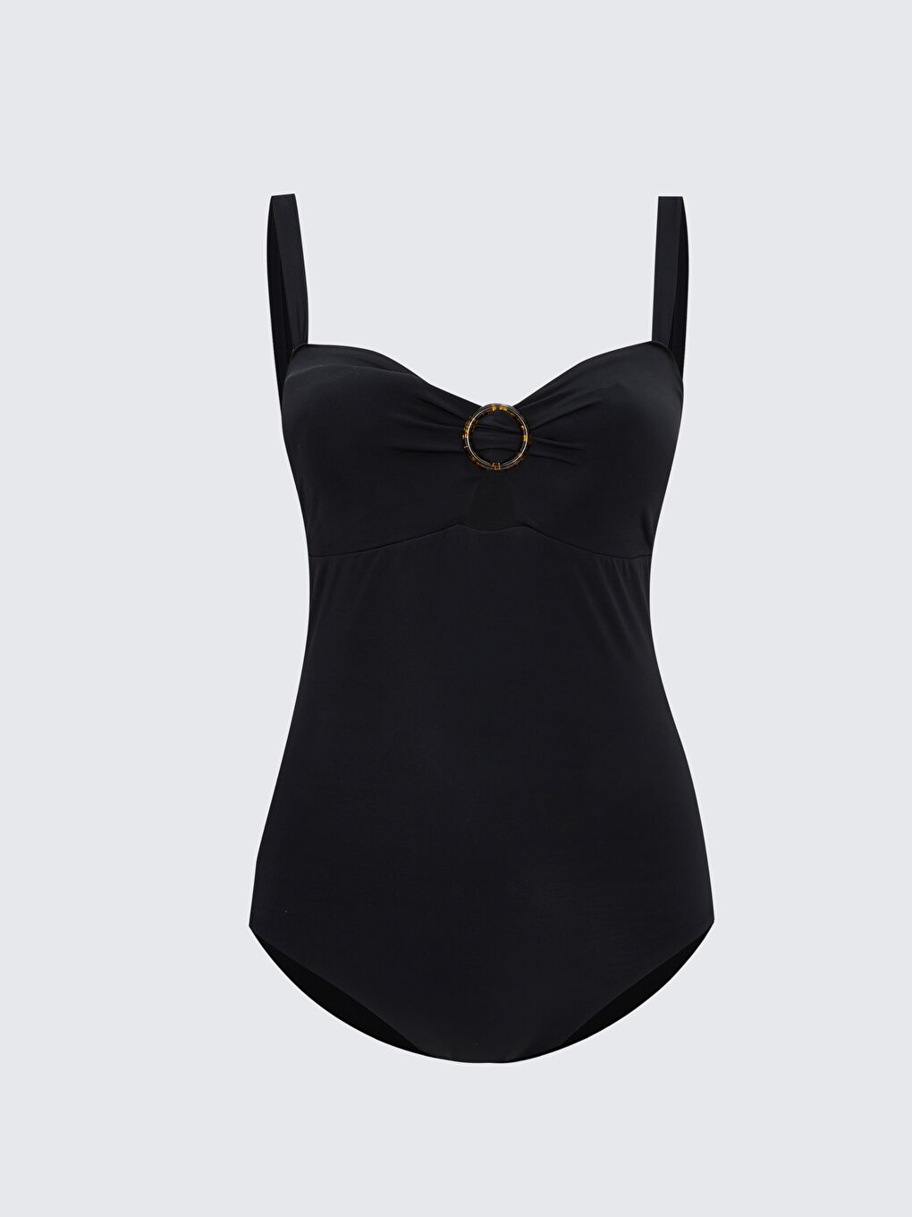 Siyah Kadın Dolgusuz Düz Mayo