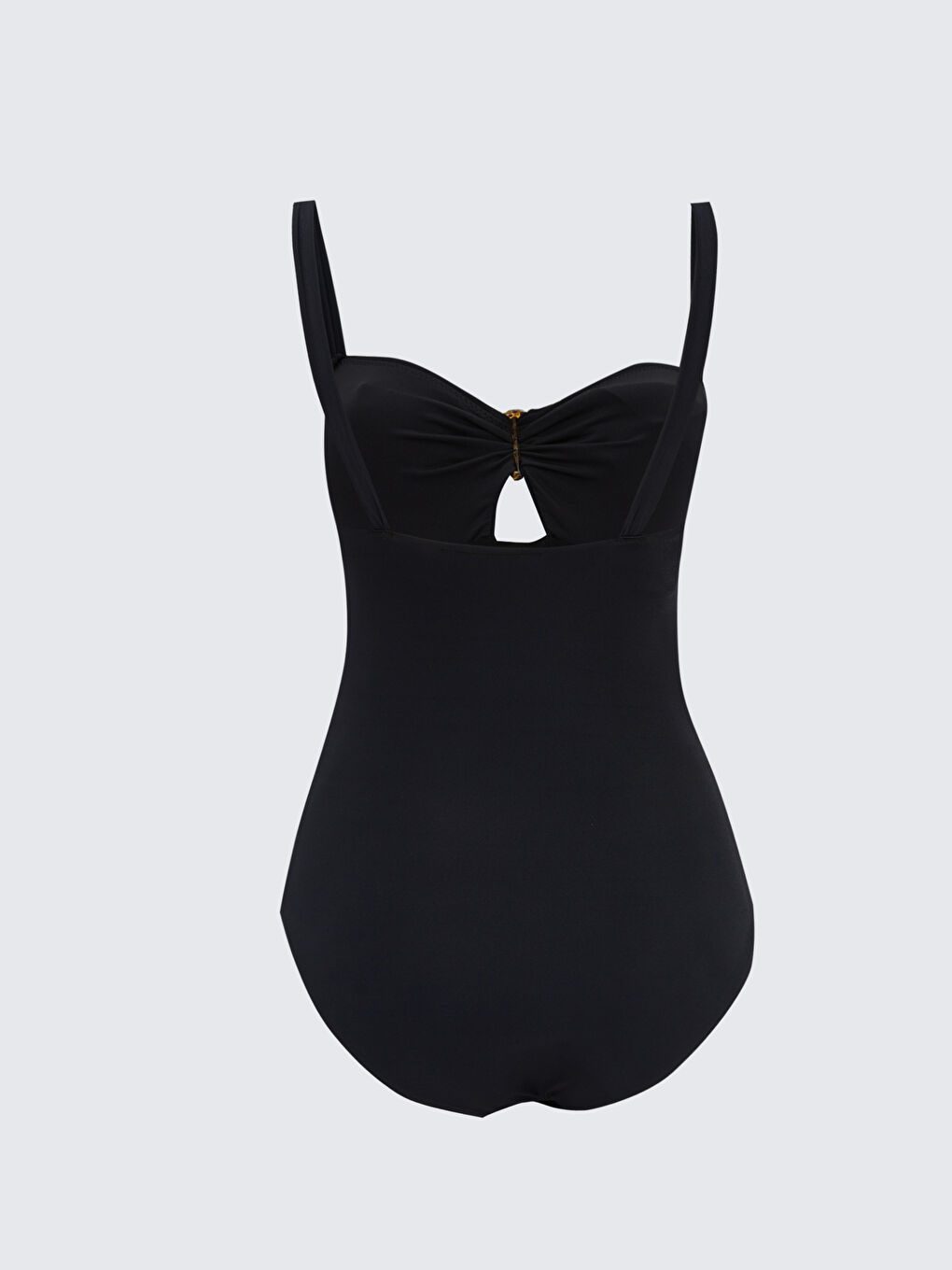 Siyah Kadın Dolgusuz Düz Mayo-1