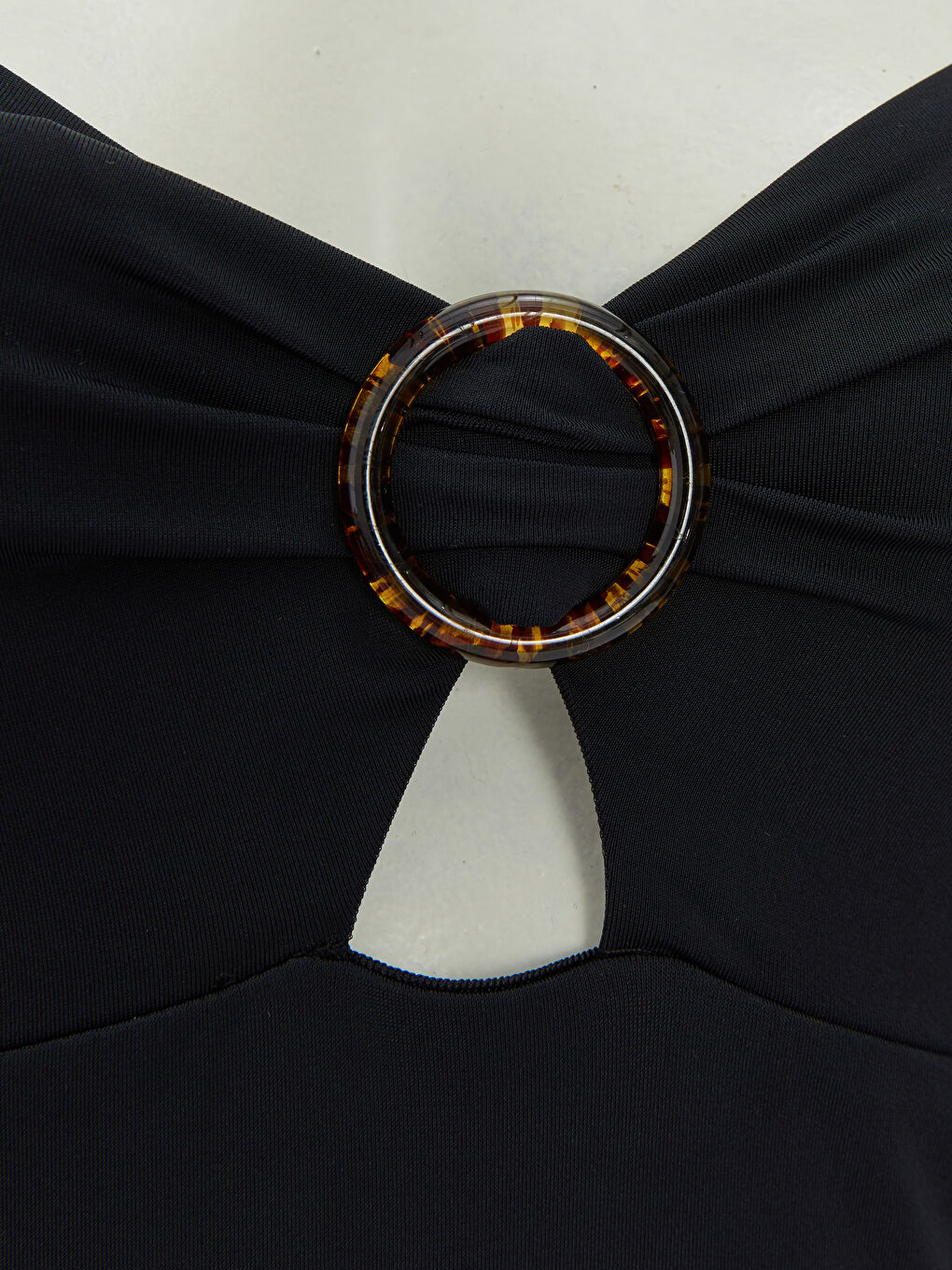 Siyah Kadın Dolgusuz Düz Mayo-2