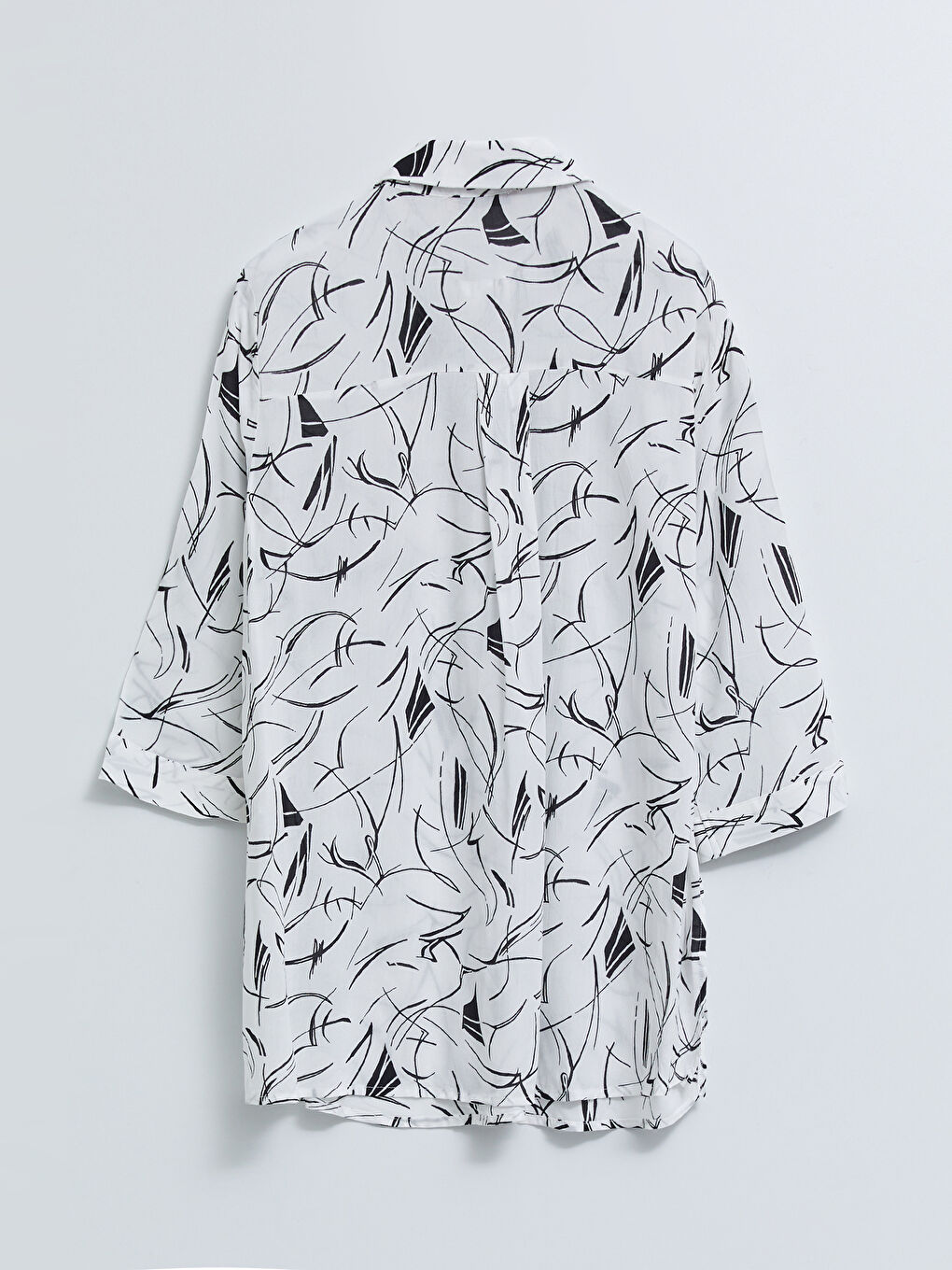 Shirt Collar Patterned Viscose Women's Tunic-6