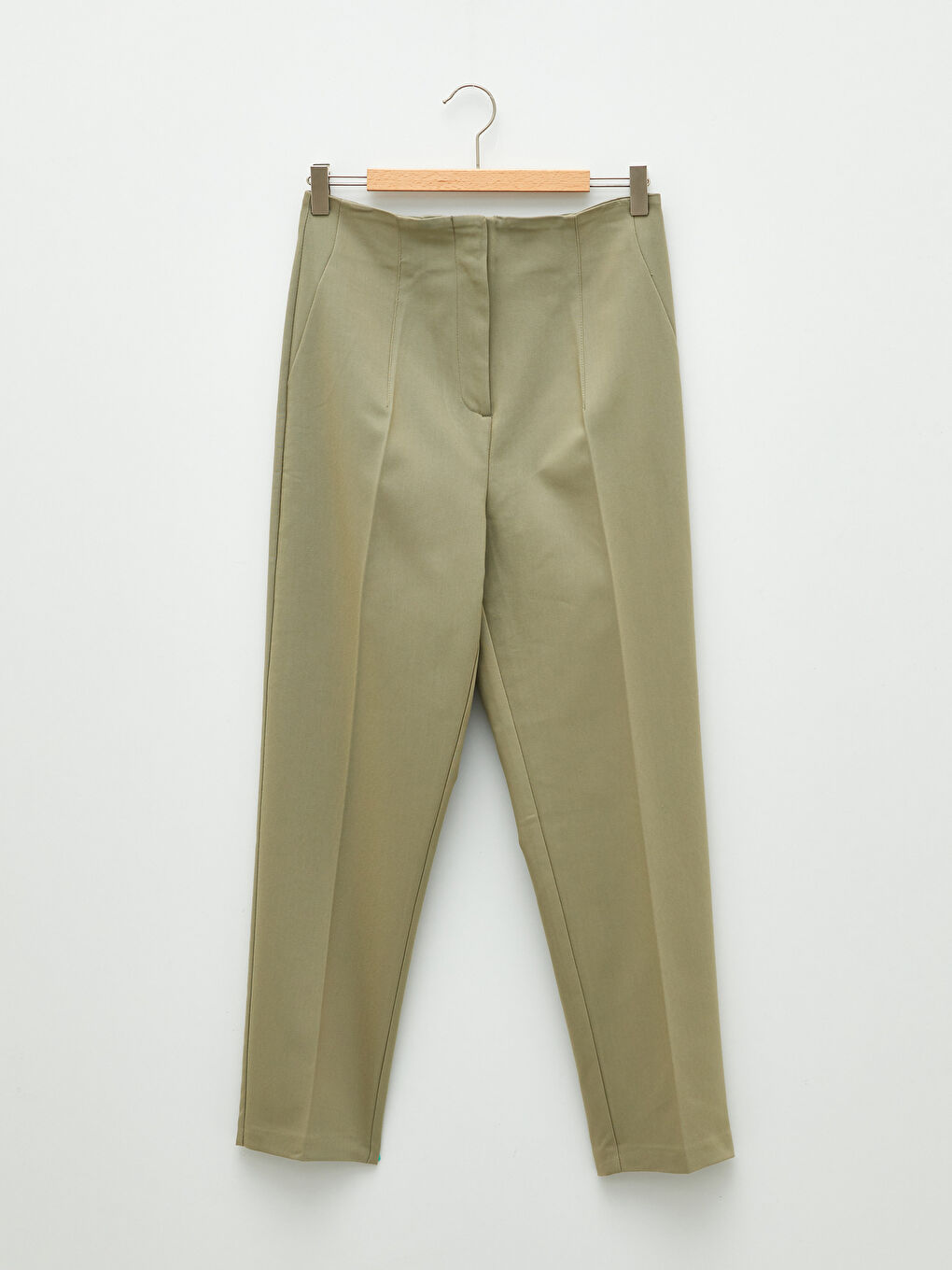 Women's High Waist Regular Fit Plain Trousers-6