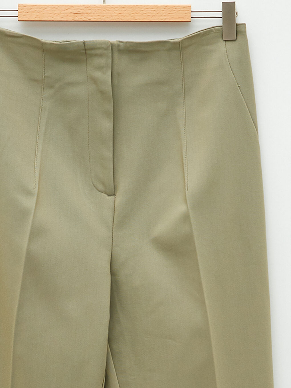 Women's High Waist Regular Fit Plain Trousers-8