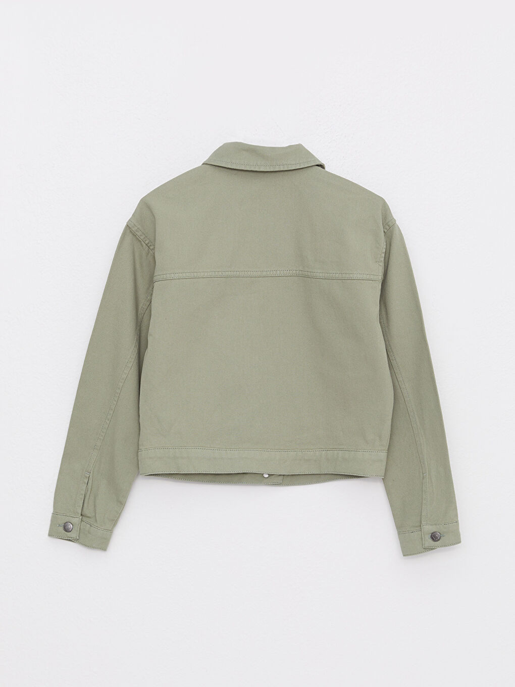 Yeşil Gömlek Yaka Gabardin Kadın Ceket-6
