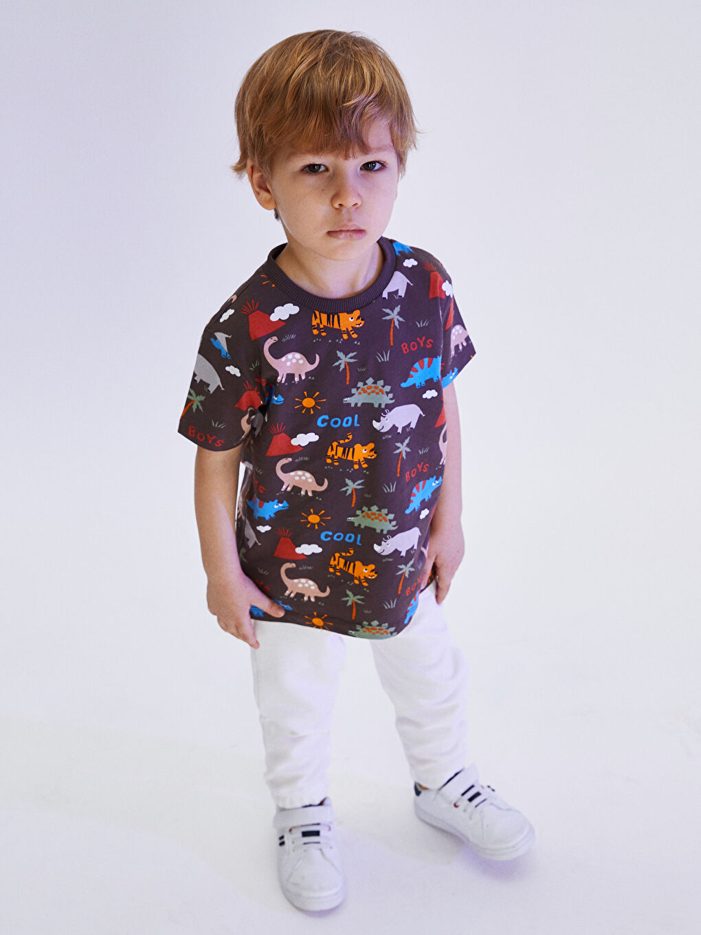 Bisiklet Yaka Kısa Kollu Baskılı Erkek Bebek Tişört