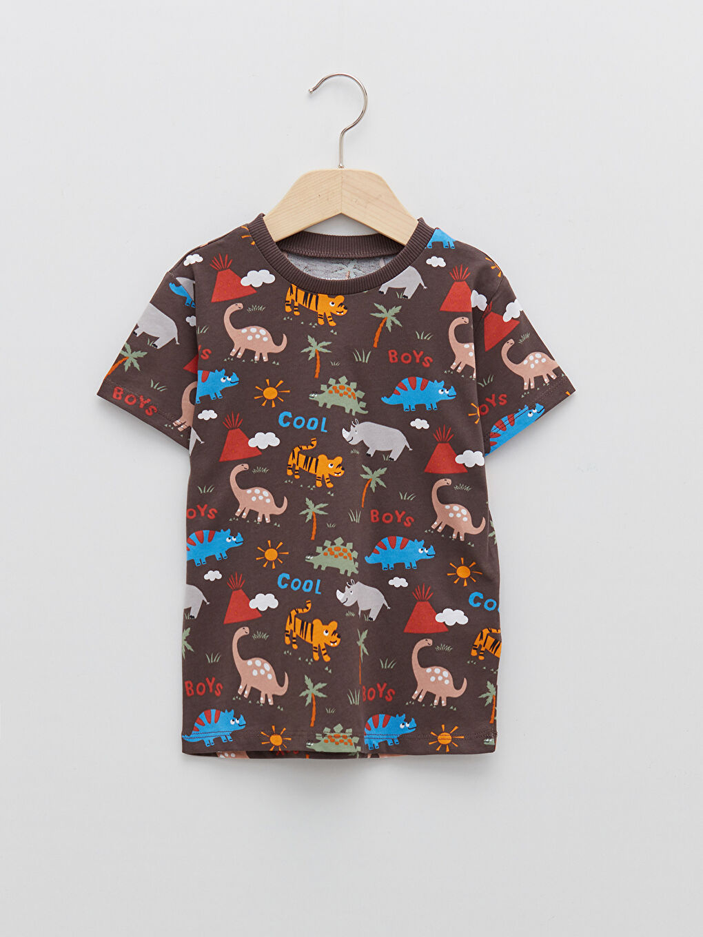 Bisiklet Yaka Kısa Kollu Baskılı Erkek Bebek Tişört-2