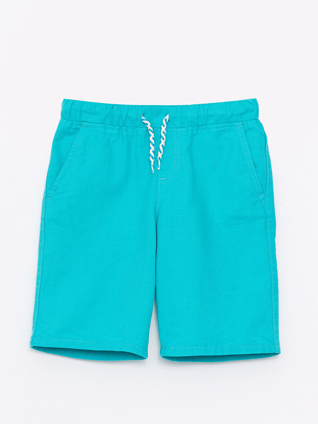 Basic Gabardine Boy Shorts With Elastic Waist