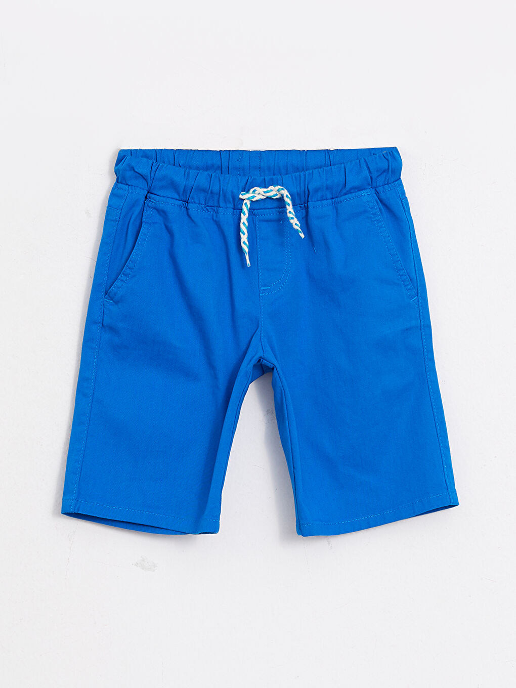 Short garçon basique en gabardine avec taille élastique-3