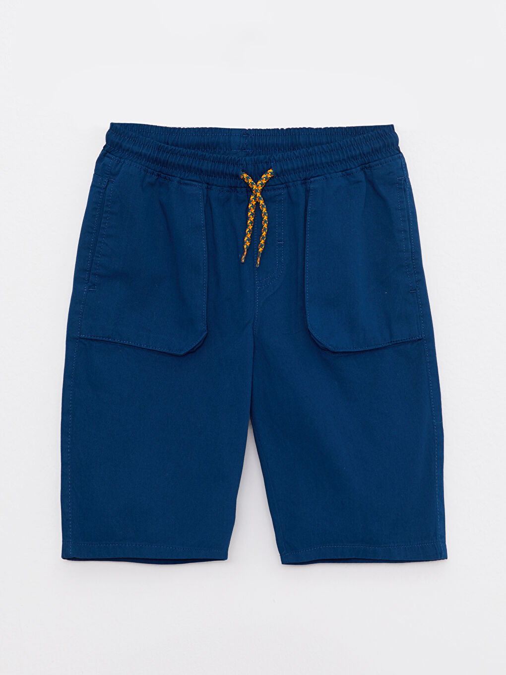 Basic Gabardine Boy Shorts With Elastic Waist -S2G061Z4-HQQ