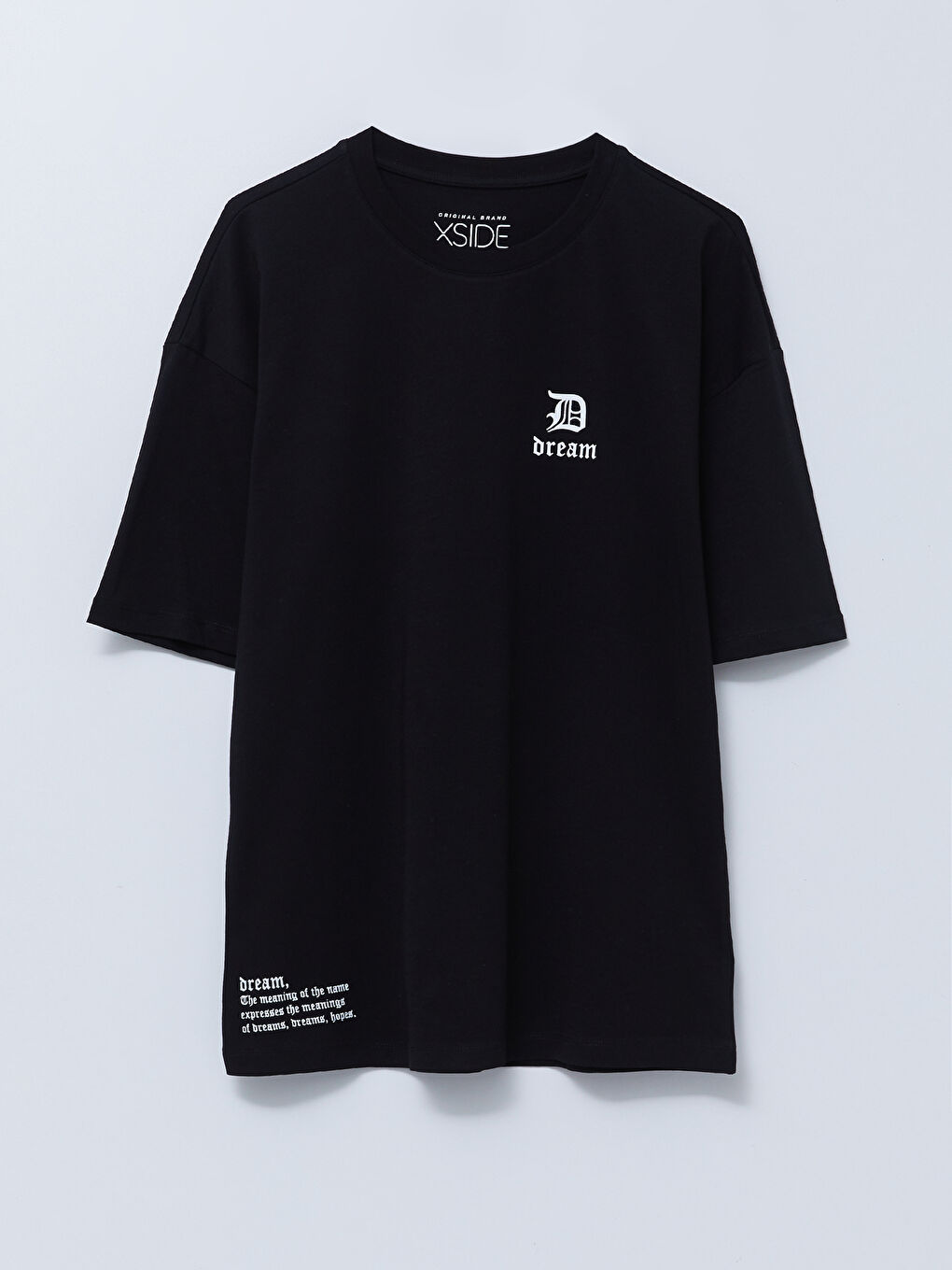 Siyah Bisiklet Yaka Kısa Kollu Baskılı Penye Erkek Tişört-5