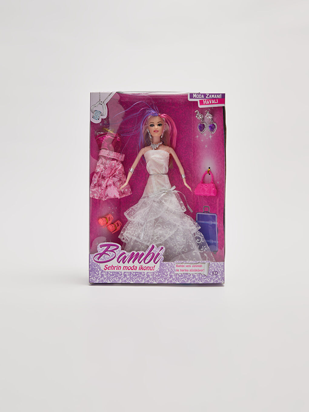 Bambi Şehrin Moda İkonu Gelinlik ve Aksesuarlı Oyuncak Bebek-1