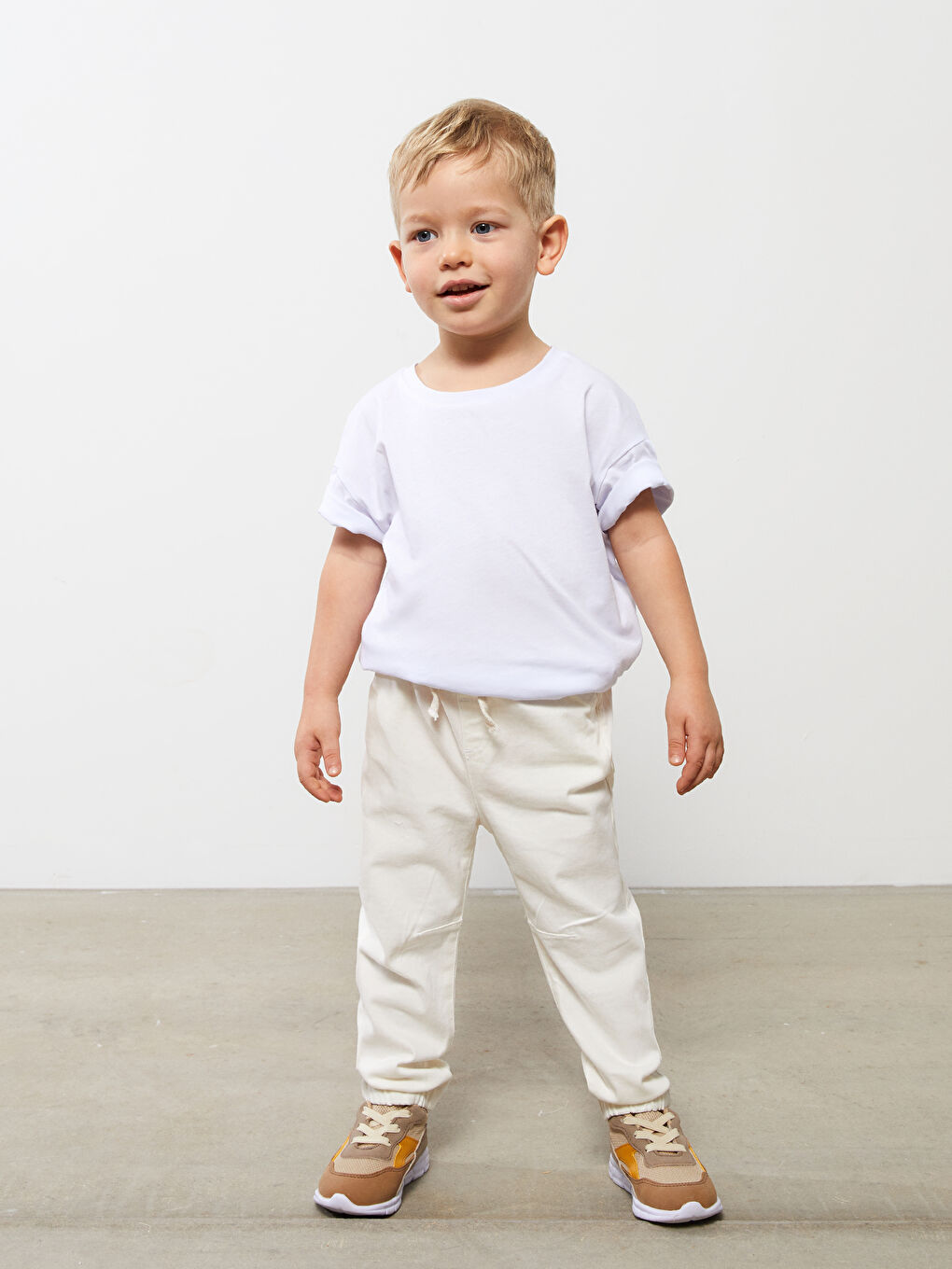 Elasticated Waist Basic Baby Boys' Trousers-1