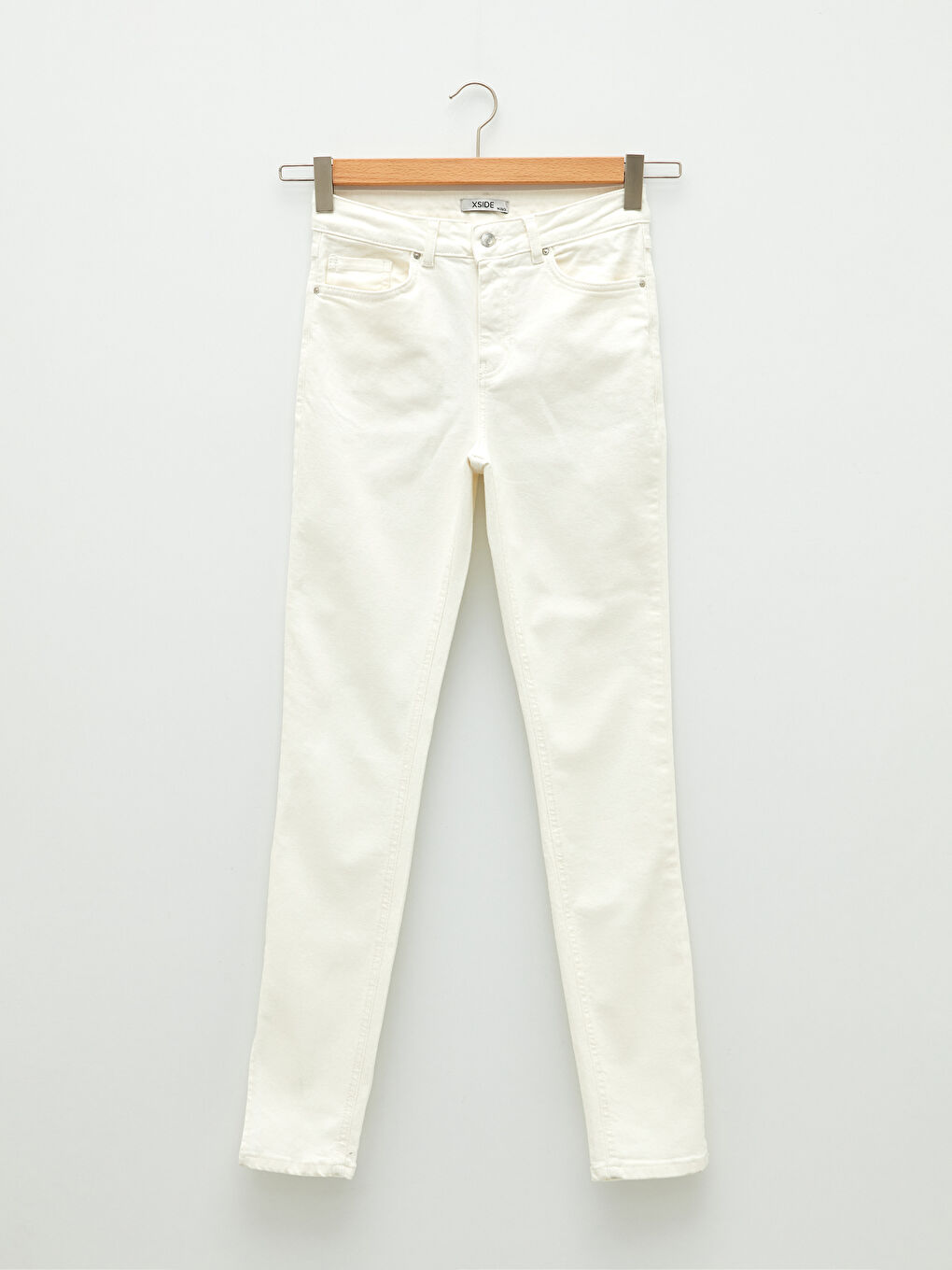 Beyaz Mercury Skinny Fit Düz Cep Detaylı Kadın Jean Pantolon-5