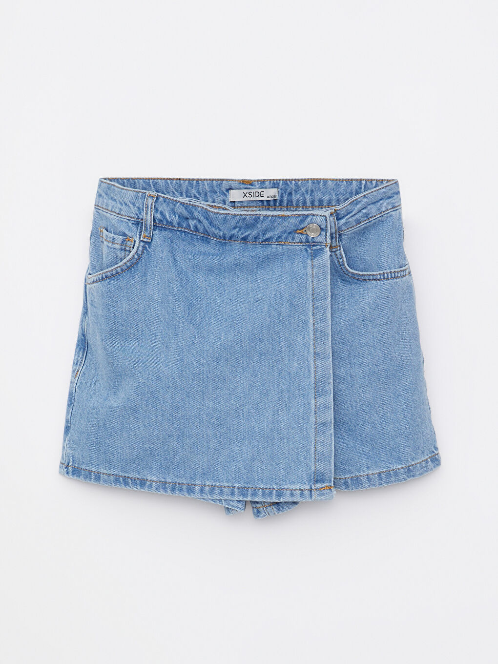Mavi Standart Fit Cep Detaylı Kadın Jean Şort Etek-6