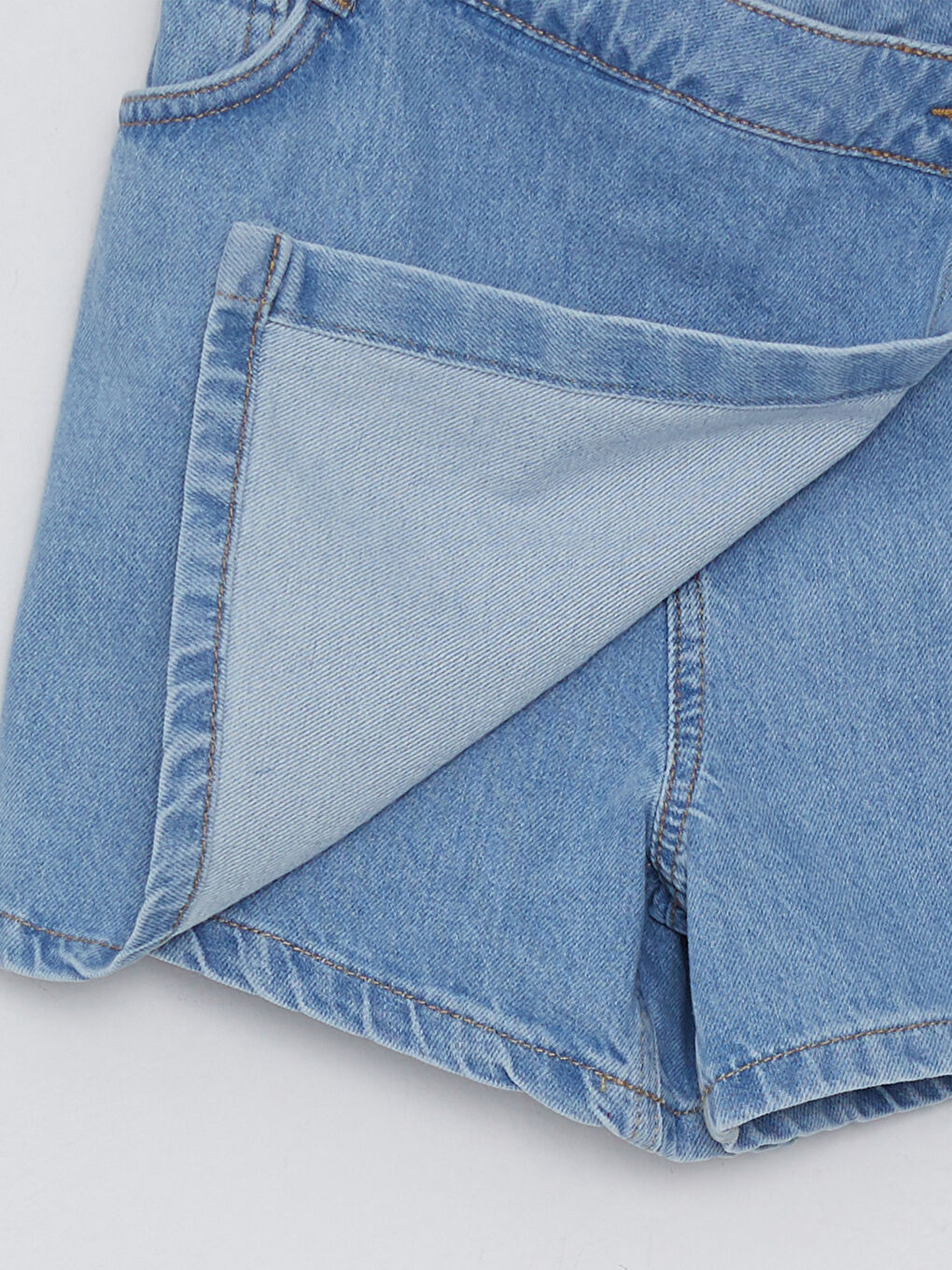 Mavi Standart Fit Cep Detaylı Kadın Jean Şort Etek-8