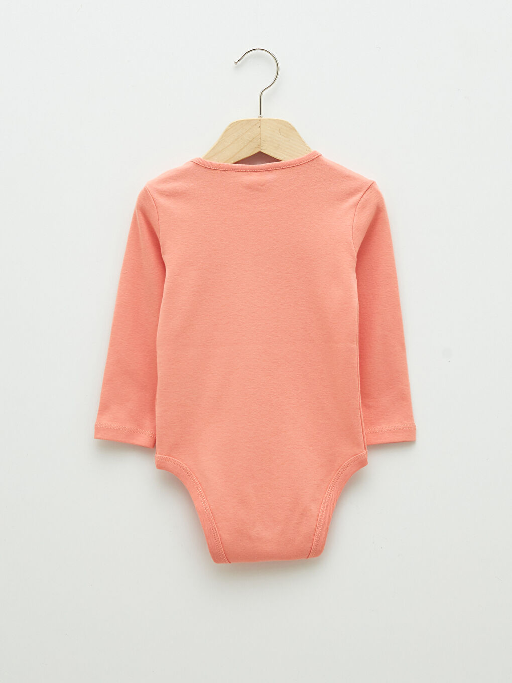 LCW ECO Crew Neck Long Sleeve Printed Baby Girls' Snap Fastening Bodysuit -S2G137Z1-RWF