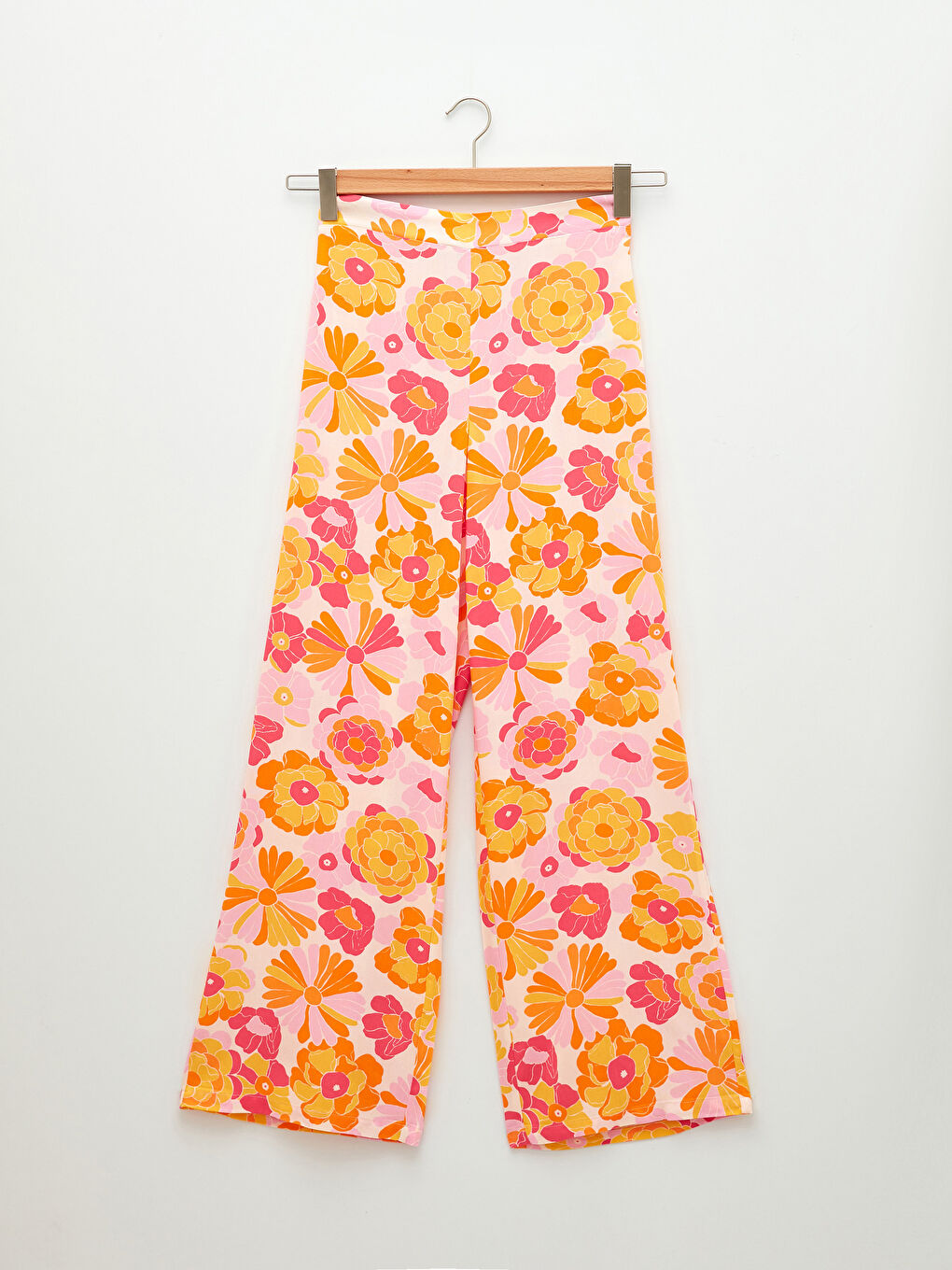 Elastic Waist Patterned Viscose Women Trousers-5