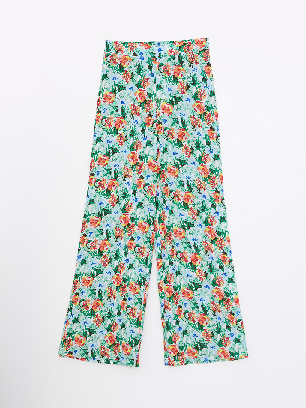 LC Waikiki Elastic Waist Patterned Viscose Women Trousers -S2G149Z8-LRR