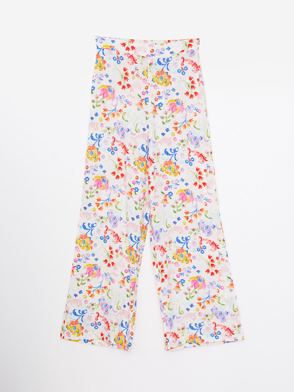 بنطلون نسائي بوسط مطاطي ومطبوع من فيسكوز-5