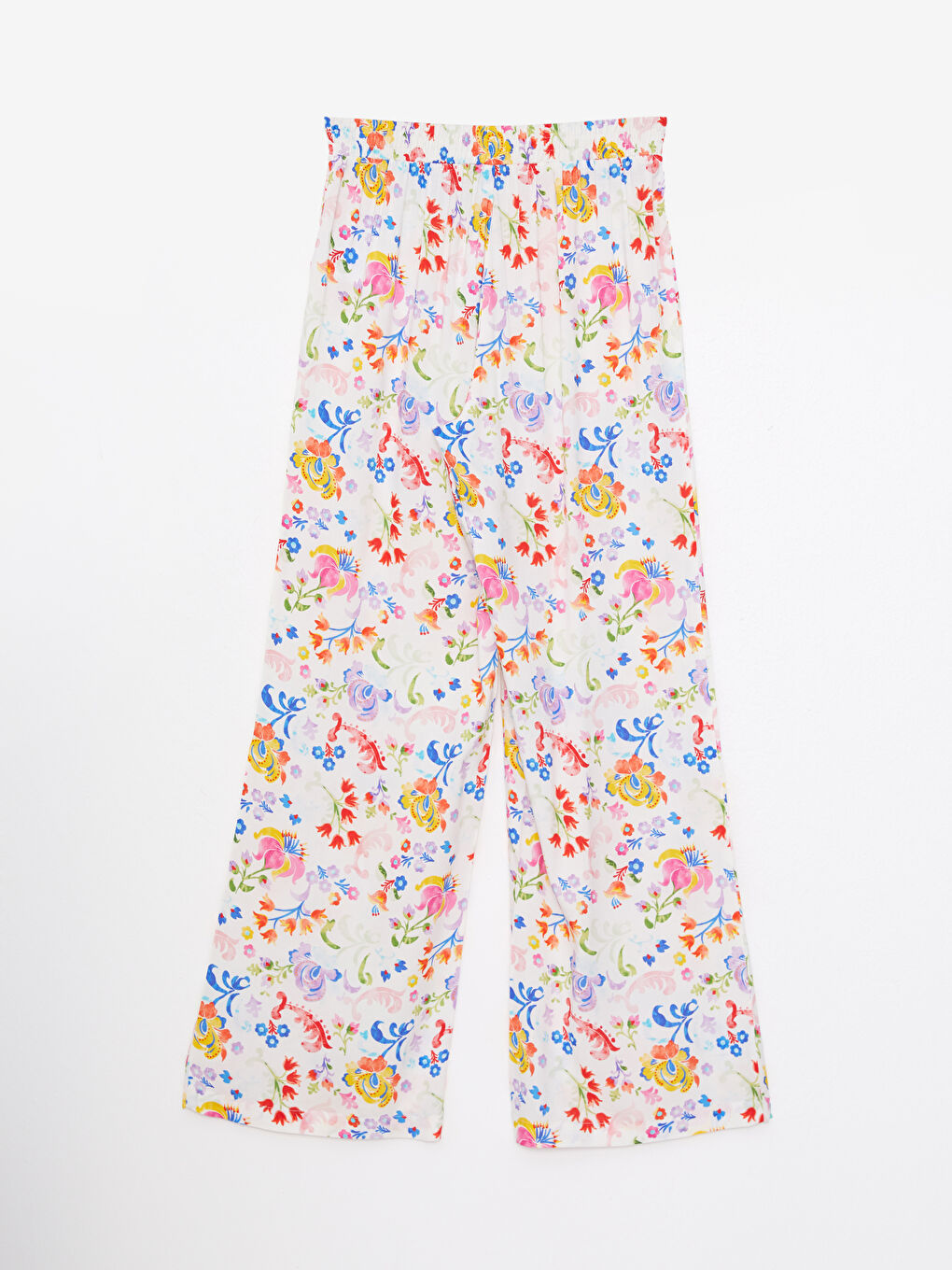 بنطلون نسائي بوسط مطاطي ومطبوع من فيسكوز-6