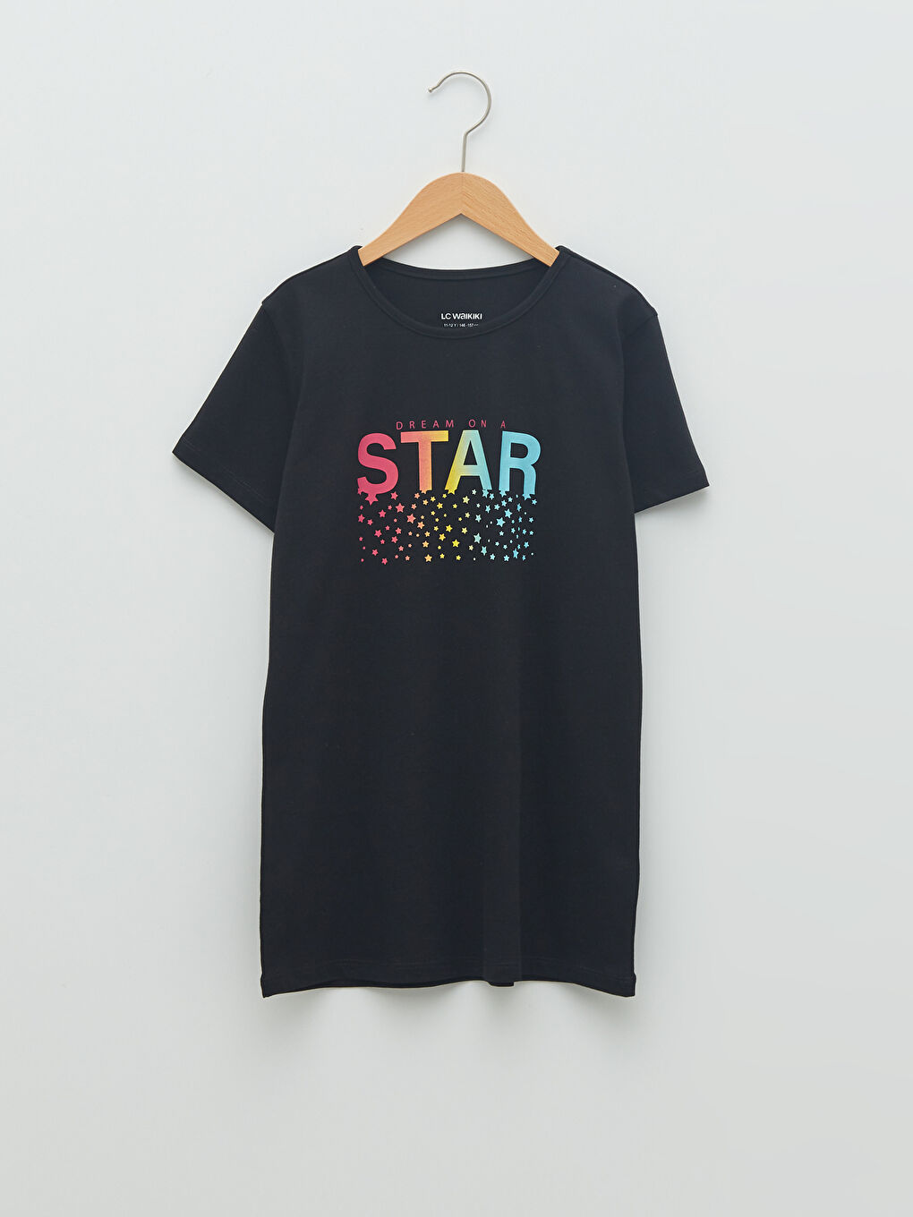 Crew Neck Printed Short Sleeve Girls' T-Shirt