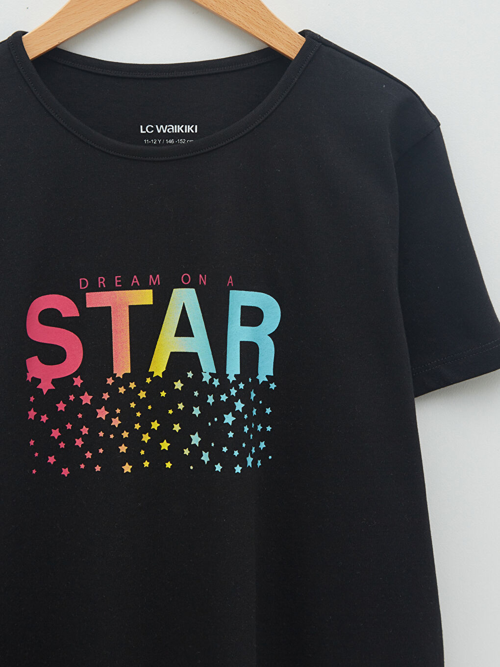 Crew Neck Printed Short Sleeve Girls' T-Shirt-2