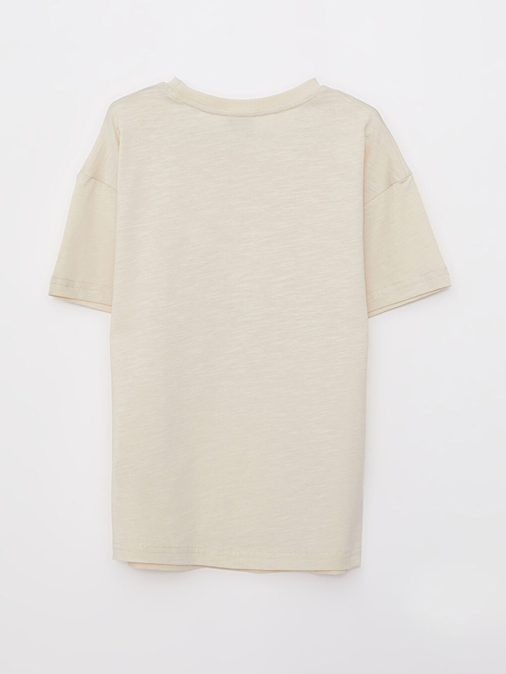 Bej Bisiklet Yaka Baskılı Kısa Kollu Pamuklu Erkek Çocuk Tişört-4