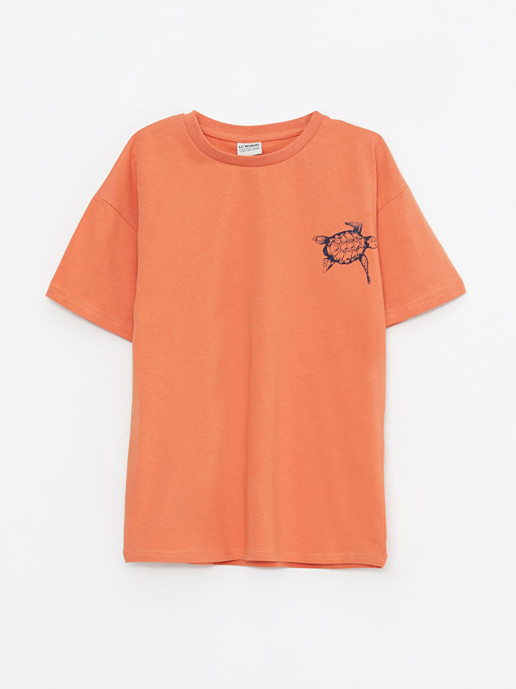 Crew Neck Printed Short Sleeve Cotton Boy T-shirt-3