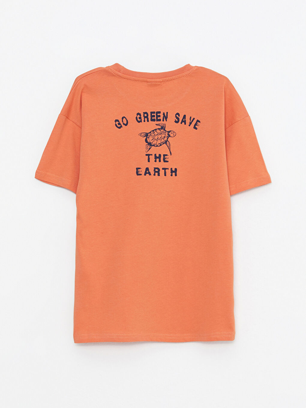 Crew Neck Printed Short Sleeve Cotton Boy T-shirt-4