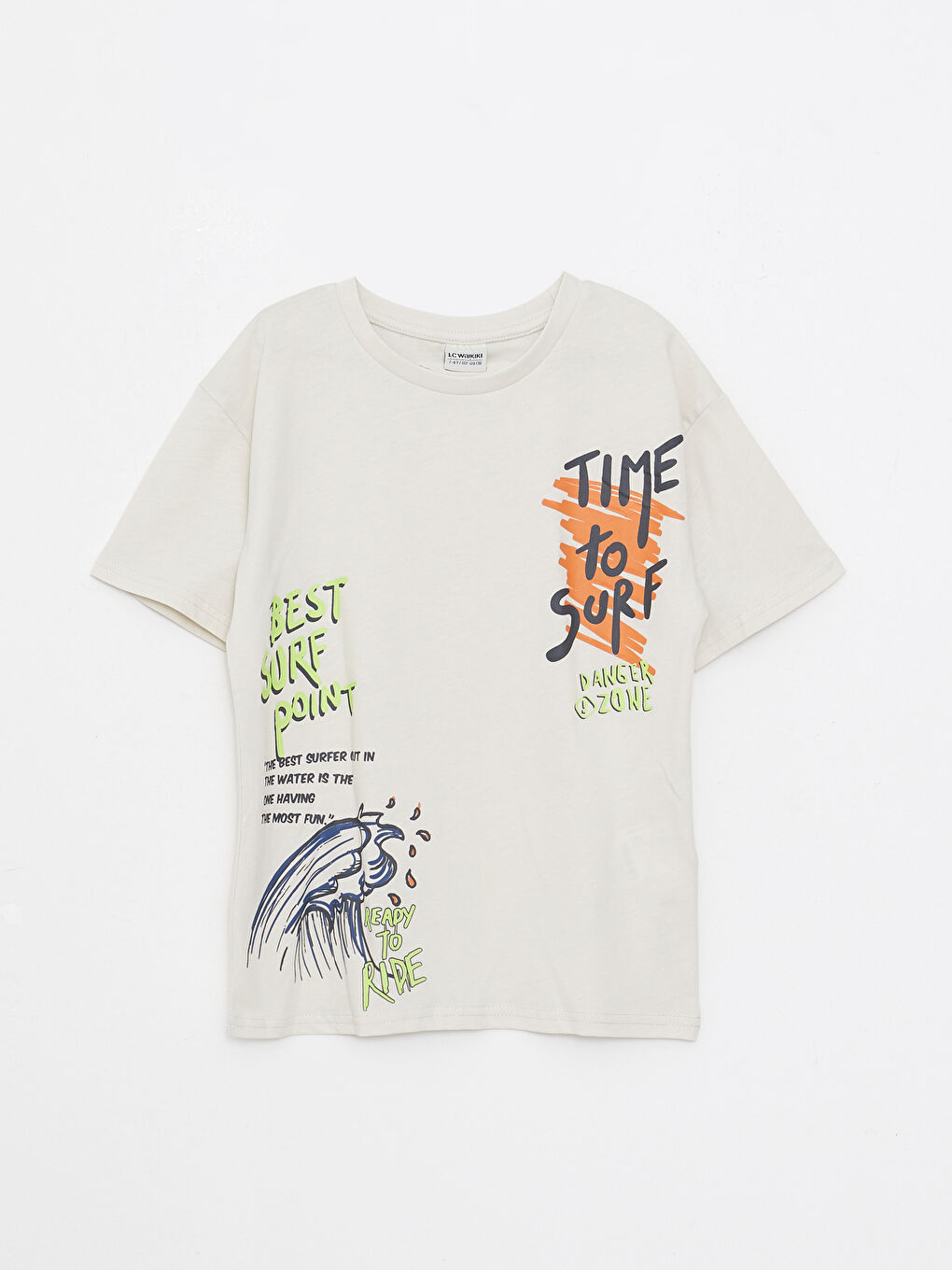 Crew Neck Printed Short Sleeve Cotton Boy T-shirt
