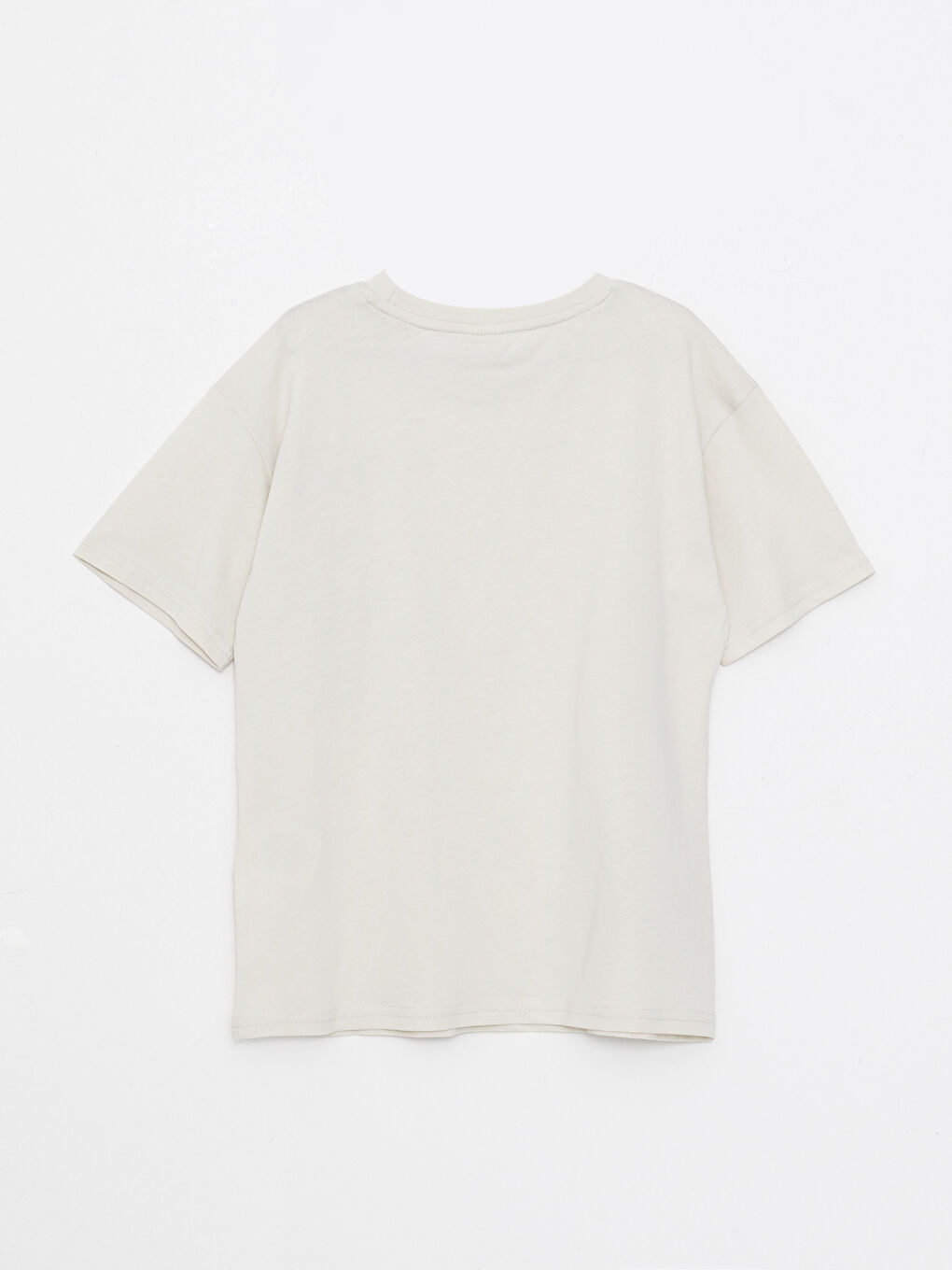 Crew Neck Printed Short Sleeve Cotton Boy T-shirt-1