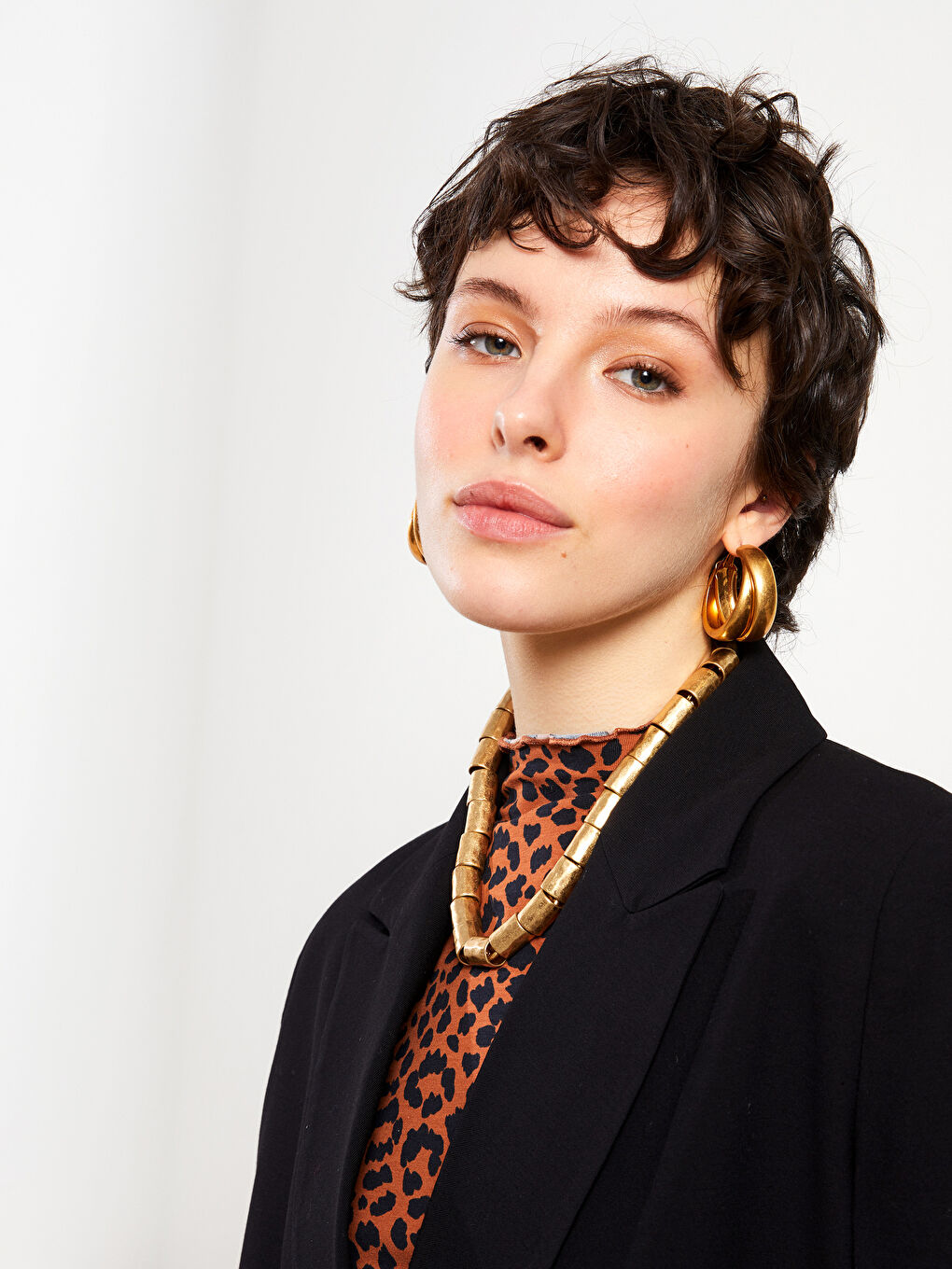 Buttoned Regular Long Sleeve Women's Blazer Jacket-2