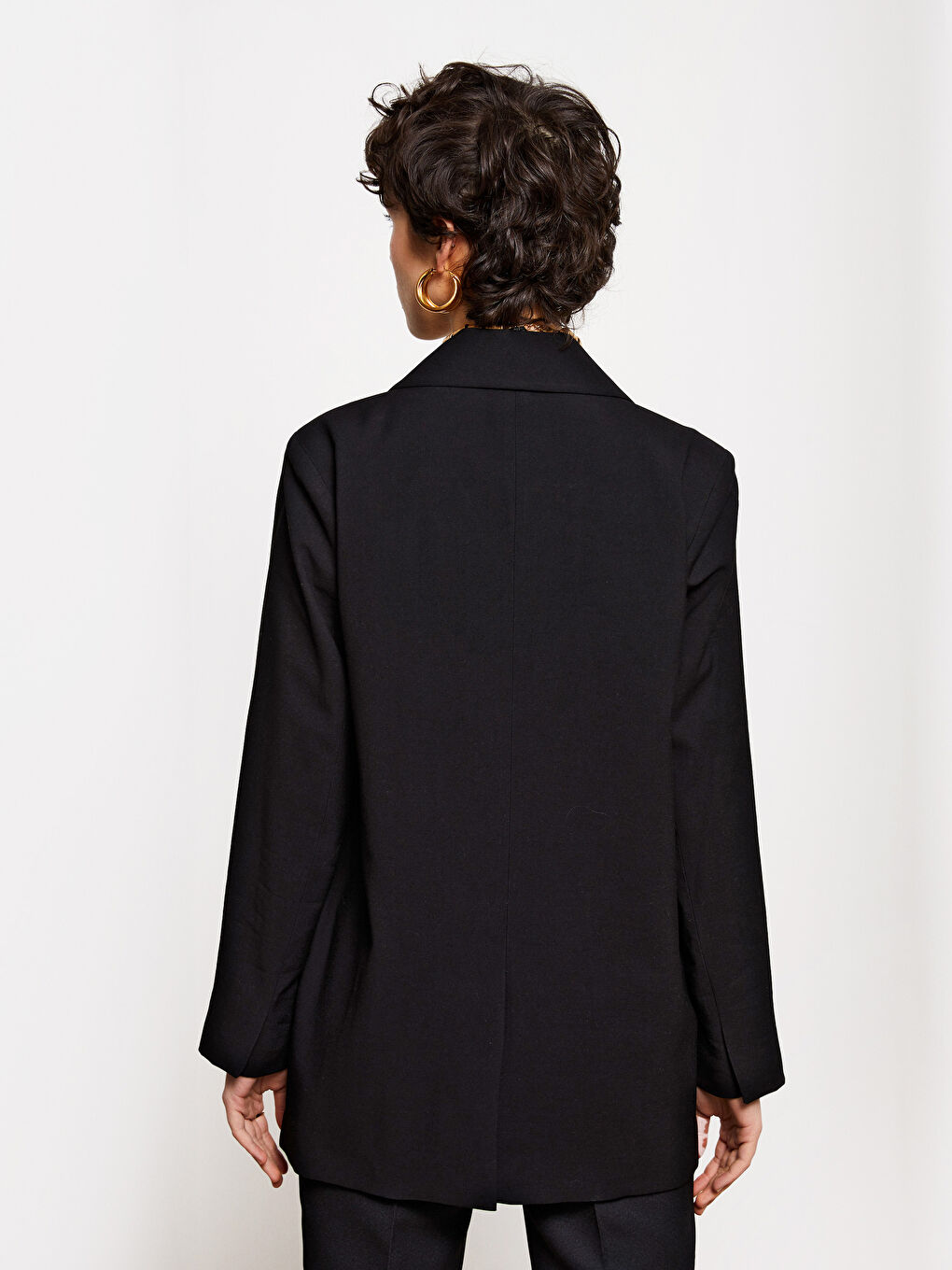 Buttoned Regular Long Sleeve Women's Blazer Jacket-5